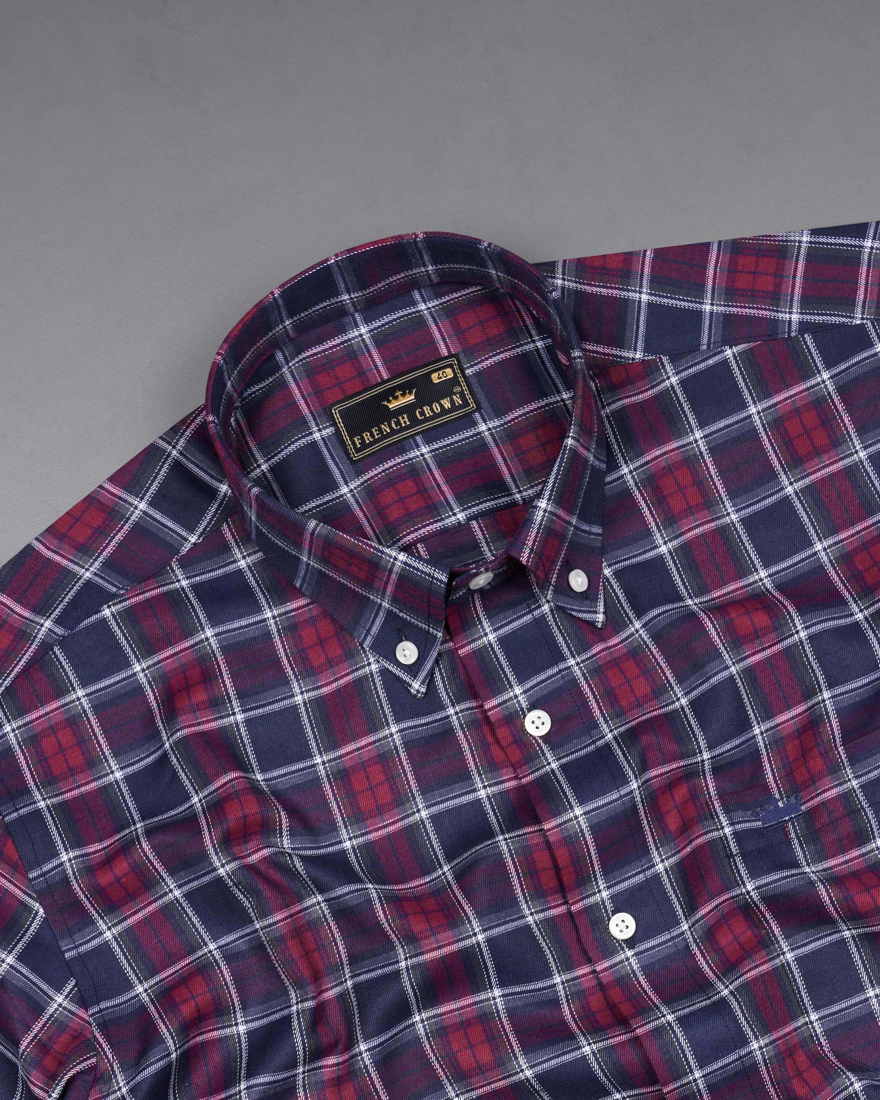 Gunmetal Blue and Claret Red Twill Plaid Premium Cotton Shirt 7492-BD-38, 7492-BD-H-38, 7492-BD-39, 7492-BD-H-39, 7492-BD-40, 7492-BD-H-40, 7492-BD-42, 7492-BD-H-42, 7492-BD-44, 7492-BD-H-44, 7492-BD-46, 7492-BD-H-46, 7492-BD-48, 7492-BD-H-48, 7492-BD-50, 7492-BD-H-50, 7492-BD-52, 7492-BD-H-52