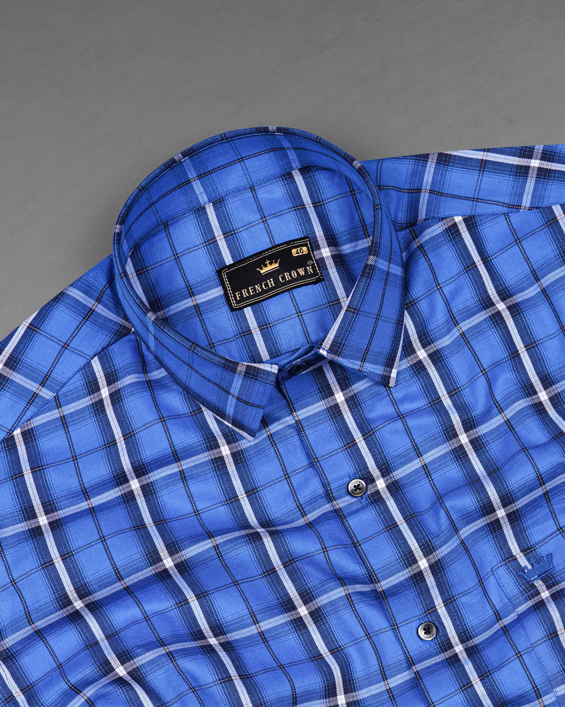 Indigo Blue Plaid Twill Premium Cotton Shirt 7537-BLK-38,7537-BLK-38,7537-BLK-39,7537-BLK-39,7537-BLK-40,7537-BLK-40,7537-BLK-42,7537-BLK-42,7537-BLK-44,7537-BLK-44,7537-BLK-46,7537-BLK-46,7537-BLK-48,7537-BLK-48,7537-BLK-50,7537-BLK-50,7537-BLK-52,7537-BLK-52