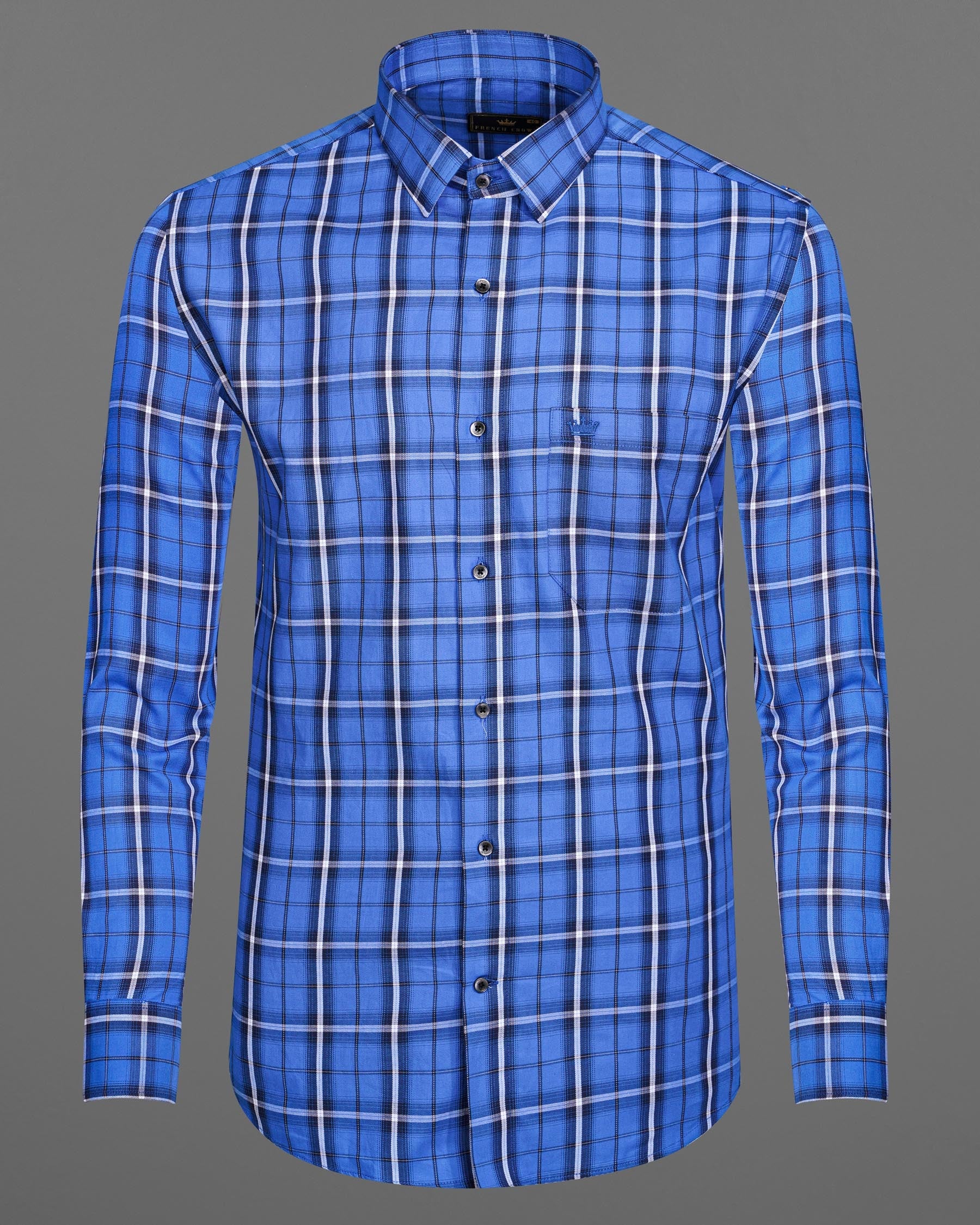 Indigo Blue Plaid Twill Premium Cotton Shirt 7537-BLK-38,7537-BLK-38,7537-BLK-39,7537-BLK-39,7537-BLK-40,7537-BLK-40,7537-BLK-42,7537-BLK-42,7537-BLK-44,7537-BLK-44,7537-BLK-46,7537-BLK-46,7537-BLK-48,7537-BLK-48,7537-BLK-50,7537-BLK-50,7537-BLK-52,7537-BLK-52