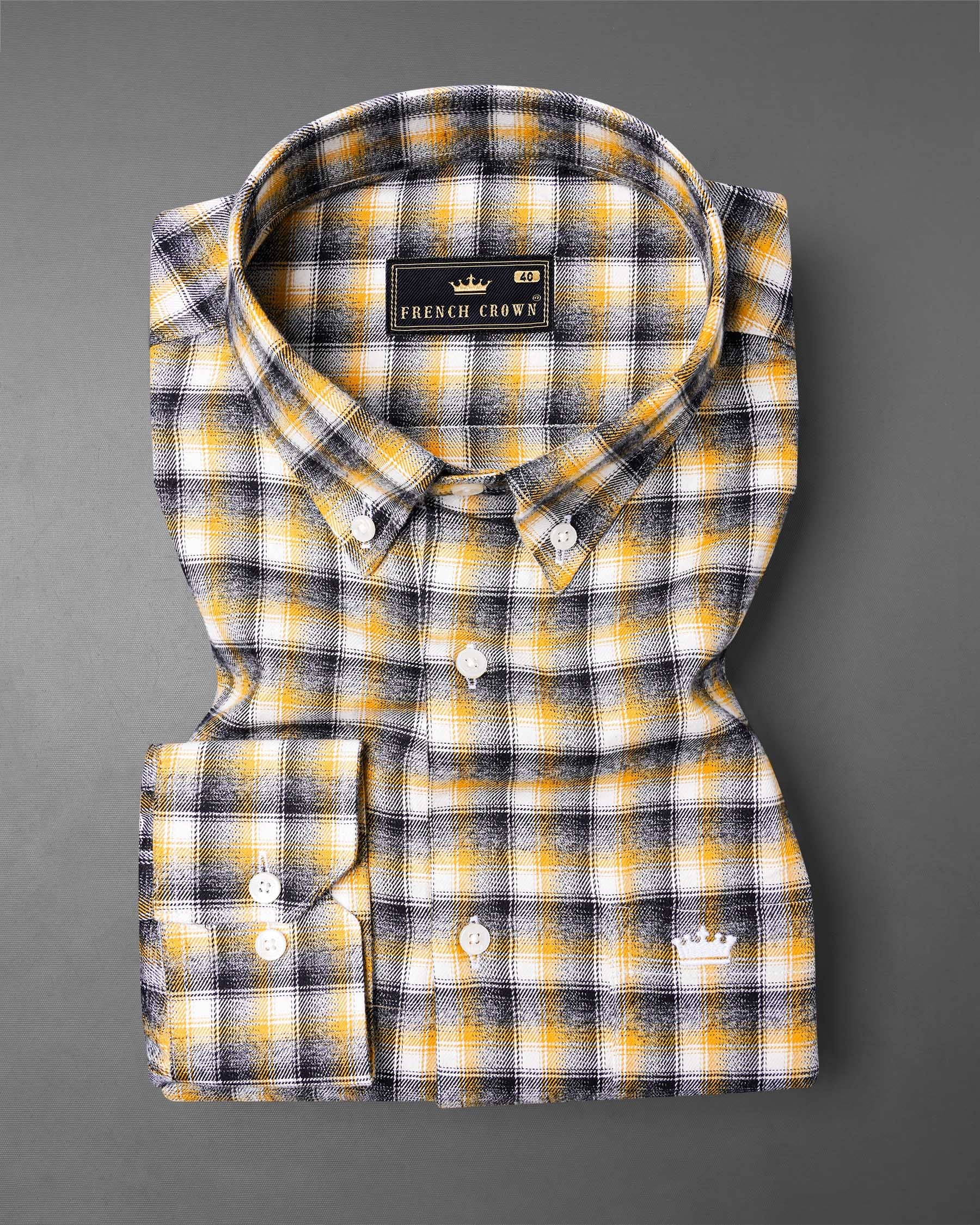 Supernova Yellow and Shark Black Plaid Twill Premium Cotton Shirt 7542-BD-38,7542-BD-38,7542-BD-39,7542-BD-39,7542-BD-40,7542-BD-40,7542-BD-42,7542-BD-42,7542-BD-44,7542-BD-44,7542-BD-46,7542-BD-46,7542-BD-48,7542-BD-48,7542-BD-50,7542-BD-50,7542-BD-52,7542-BD-52