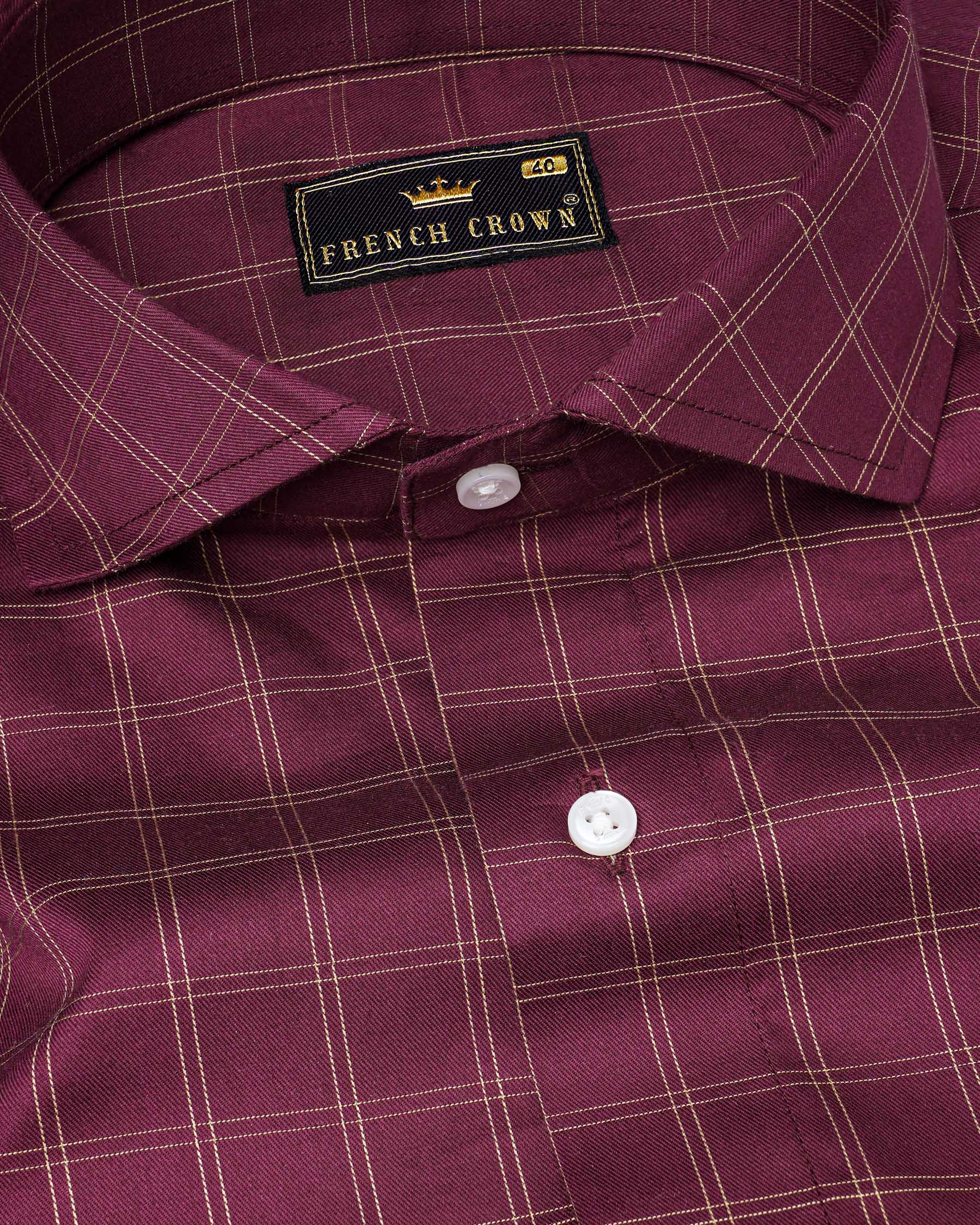 Camelot Wine Checkered Twill Premium Cotton Shirt 7543-CA-38,7543-CA-38,7543-CA-39,7543-CA-39,7543-CA-40,7543-CA-40,7543-CA-42,7543-CA-42,7543-CA-44,7543-CA-44,7543-CA-46,7543-CA-46,7543-CA-48,7543-CA-48,7543-CA-50,7543-CA-50,7543-CA-52,7543-CA-52