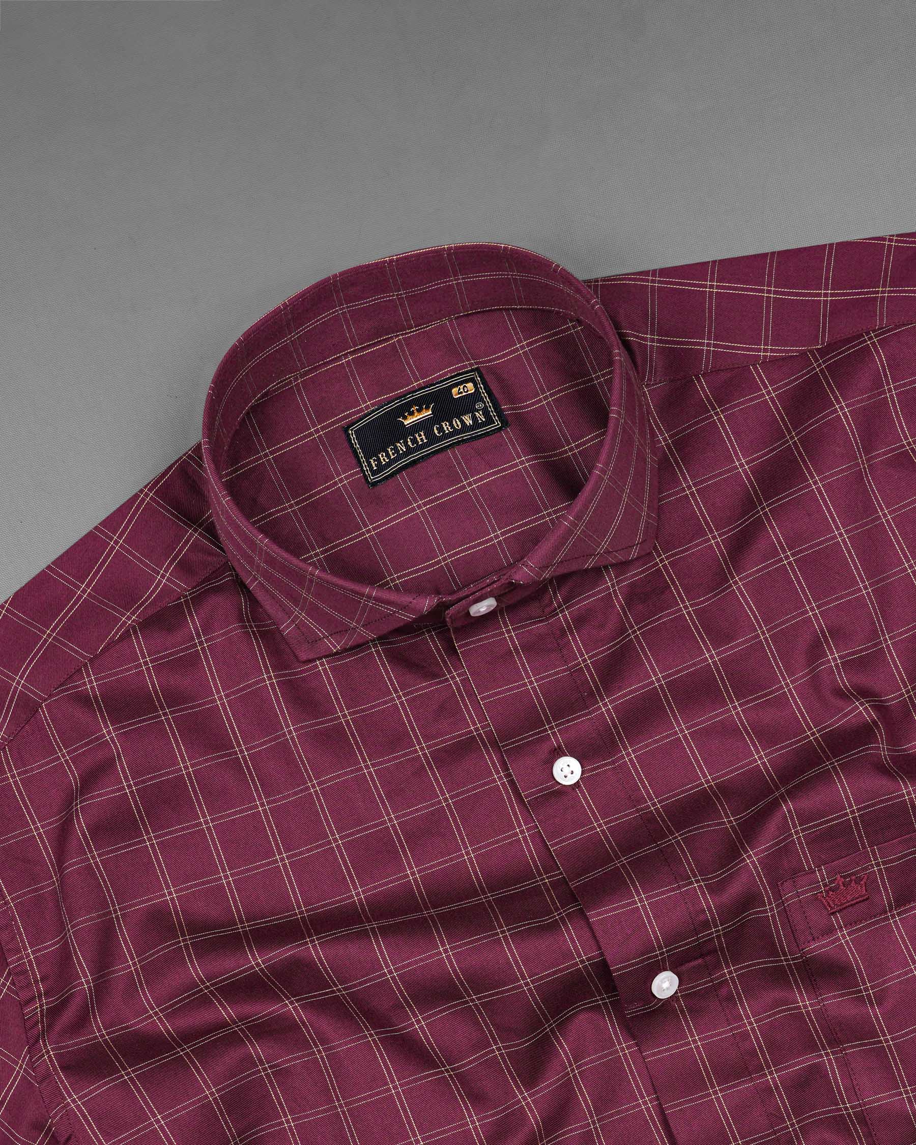 Camelot Wine Checkered Twill Premium Cotton Shirt 7543-CA-38,7543-CA-38,7543-CA-39,7543-CA-39,7543-CA-40,7543-CA-40,7543-CA-42,7543-CA-42,7543-CA-44,7543-CA-44,7543-CA-46,7543-CA-46,7543-CA-48,7543-CA-48,7543-CA-50,7543-CA-50,7543-CA-52,7543-CA-52