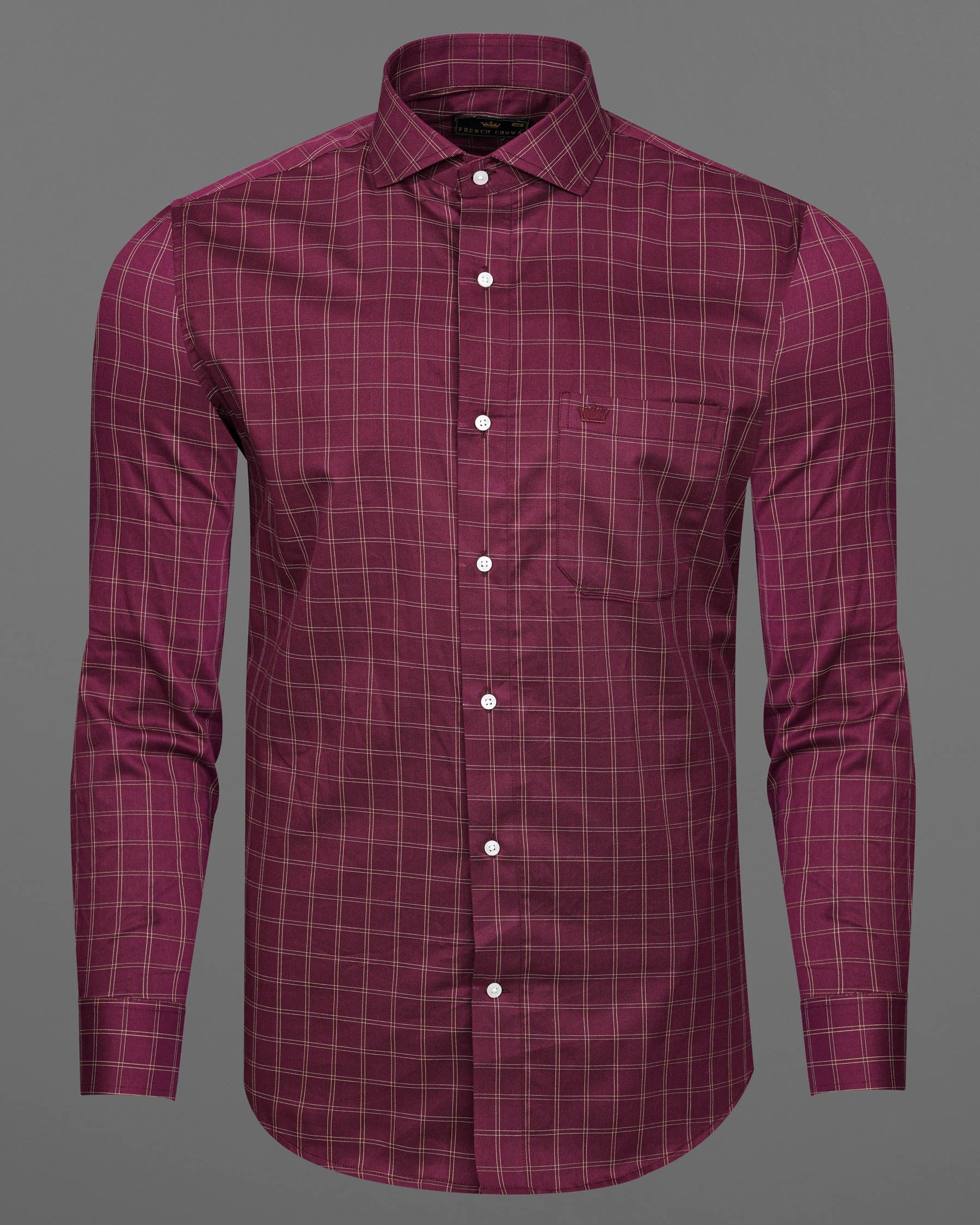 Camelot Wine Checkered Twill Premium Cotton Shirt 7543-CA-38,7543-CA-38,7543-CA-39,7543-CA-39,7543-CA-40,7543-CA-40,7543-CA-42,7543-CA-42,7543-CA-44,7543-CA-44,7543-CA-46,7543-CA-46,7543-CA-48,7543-CA-48,7543-CA-50,7543-CA-50,7543-CA-52,7543-CA-52