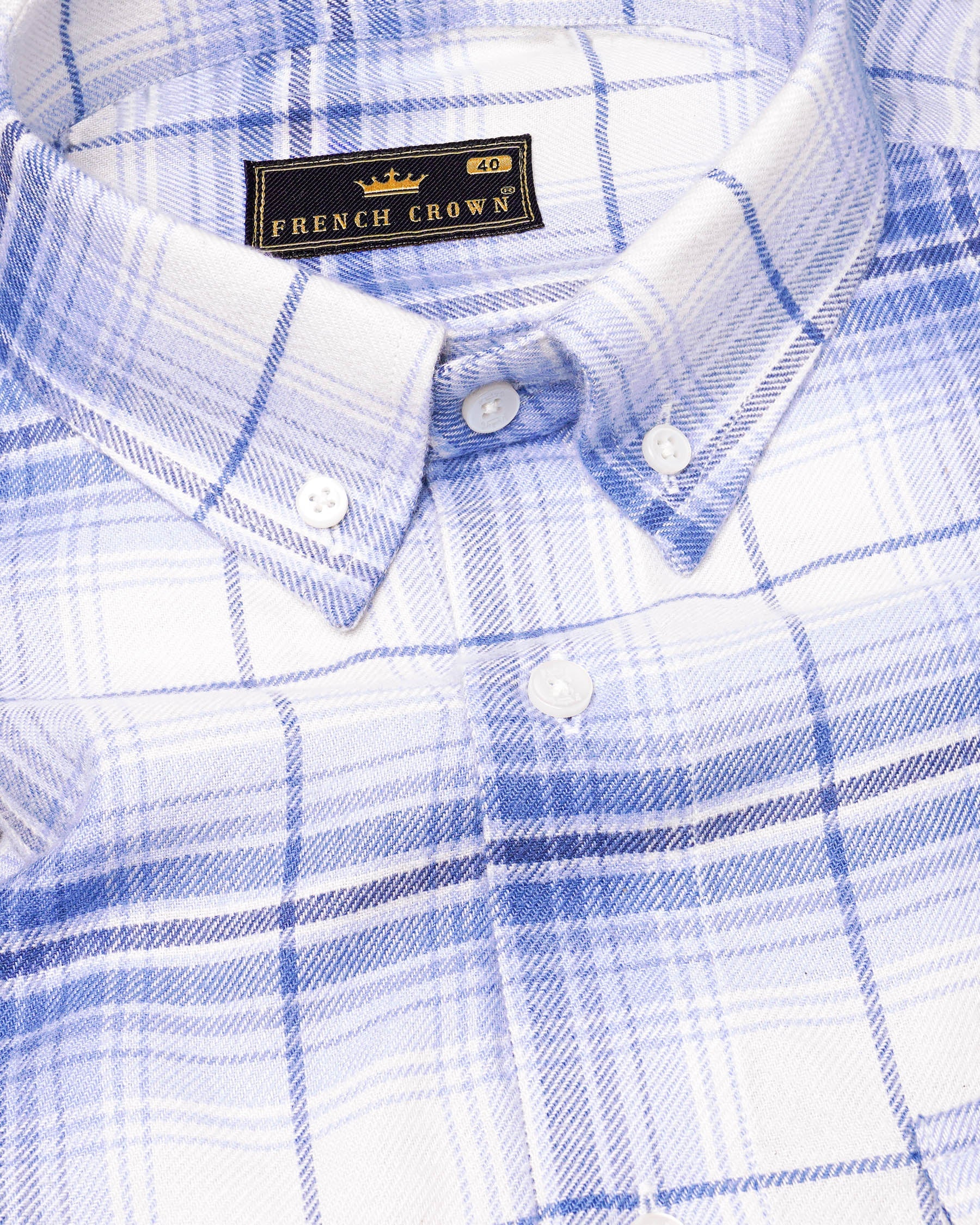 Off White and Azure Blue Plaid Twill Premium Cotton Designer Shirt 7545-BD-38,7545-BD-38,7545-BD-39,7545-BD-39,7545-BD-40,7545-BD-40,7545-BD-42,7545-BD-42,7545-BD-44,7545-BD-44,7545-BD-46,7545-BD-46,7545-BD-48,7545-BD-48,7545-BD-50,7545-BD-50,7545-BD-52,7545-BD-52