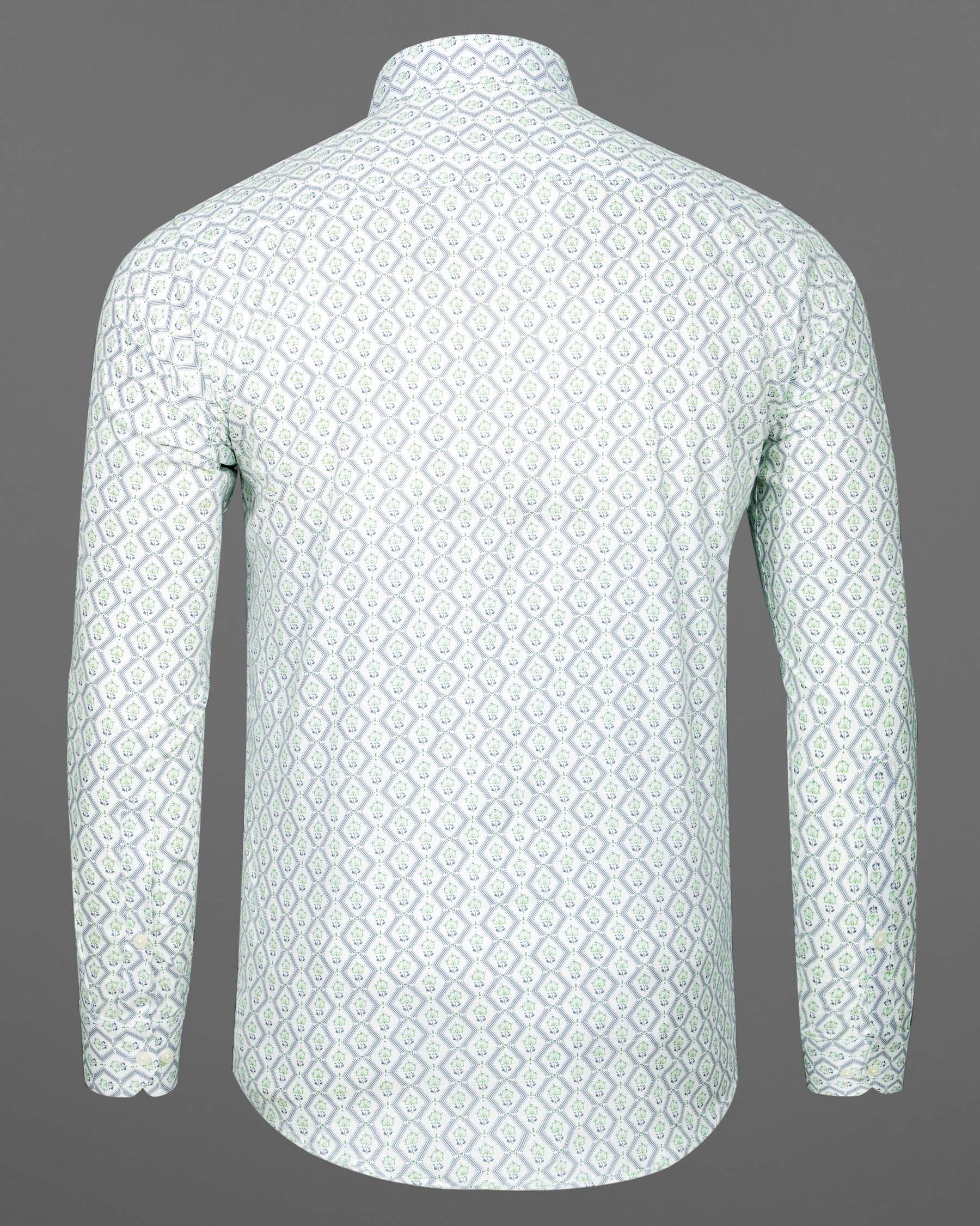 White and Feijoa Green Chevron Premium Cotton Shirt 7563-38,7563-38,7563-39,7563-39,7563-40,7563-40,7563-42,7563-42,7563-44,7563-44,7563-46,7563-46,7563-48,7563-48,7563-50,7563-50,7563-52,7563-52