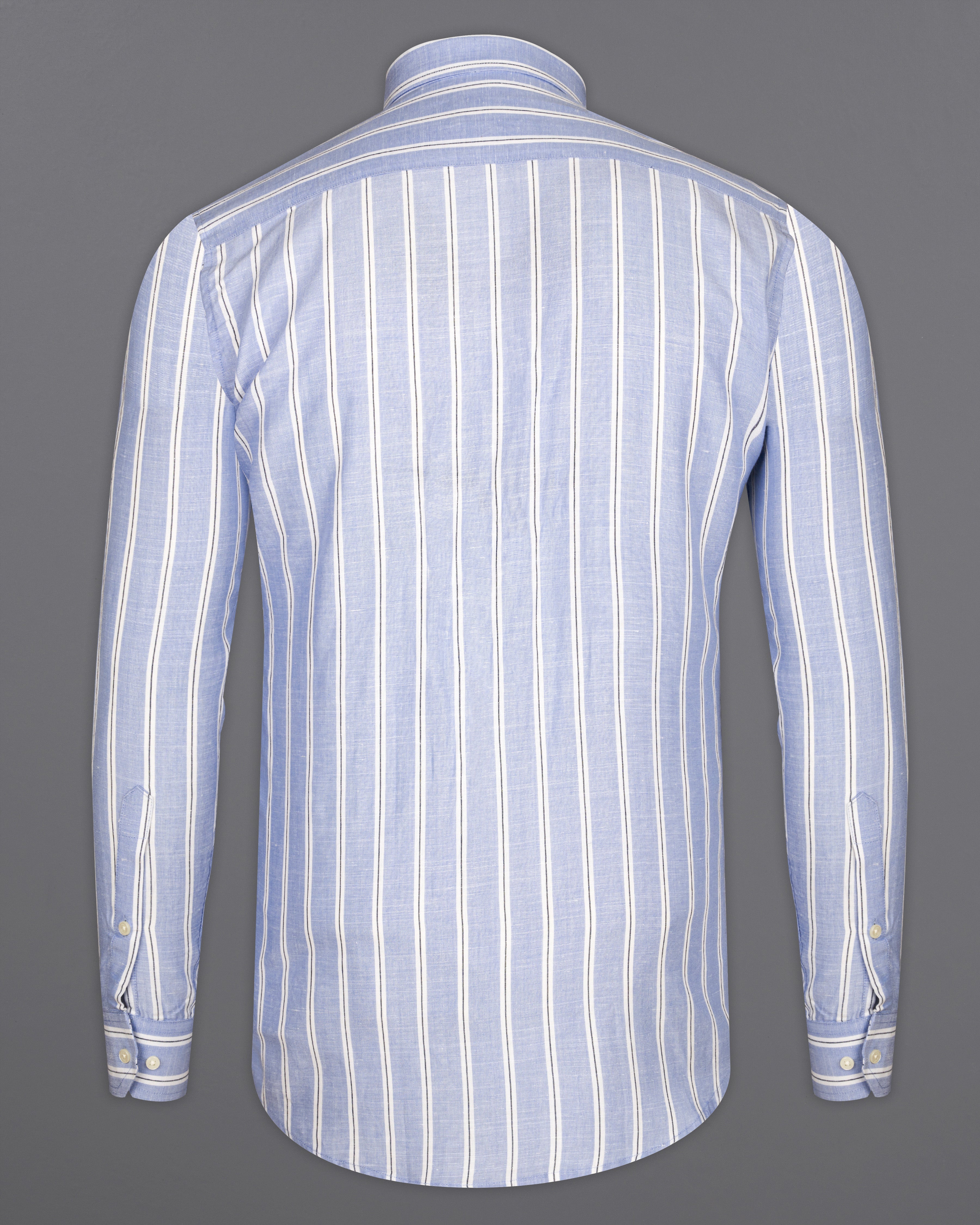 Periwinkle Blue and White Striped Luxurious Linen Hand Embroidered Signature Designer Shirt 7572-EH084-38, 7572-EH084-H-38, 7572-EH084-39, 7572-EH084-H-39, 7572-EH084-40, 7572-EH084-H-40, 7572-EH084-42, 7572-EH084-H-42, 7572-EH084-44, 7572-EH084-H-44, 7572-EH084-46, 7572-EH084-H-46, 7572-EH084-48, 7572-EH084-H-48, 7572-EH084-50, 7572-EH084-H-50, 7572-EH084-52, 7572-EH084-H-52