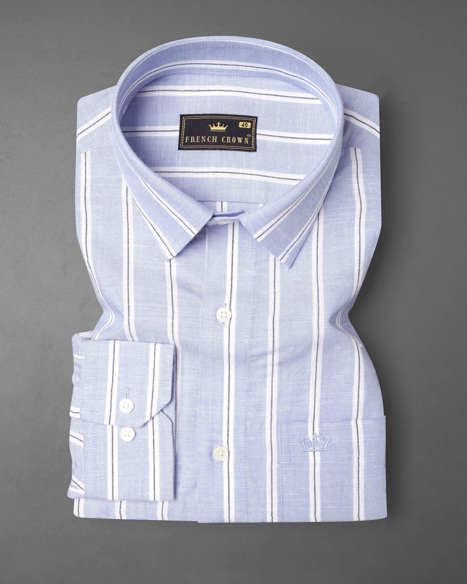 Mercury Blue with White Vertical Striped Twill Premium Cotton Shirt 7572-38,7572-38,7572-39,7572-39,7572-40,7572-40,7572-42,7572-42,7572-44,7572-44,7572-46,7572-46,7572-48,7572-48,7572-50,7572-50,7572-52,7572-52