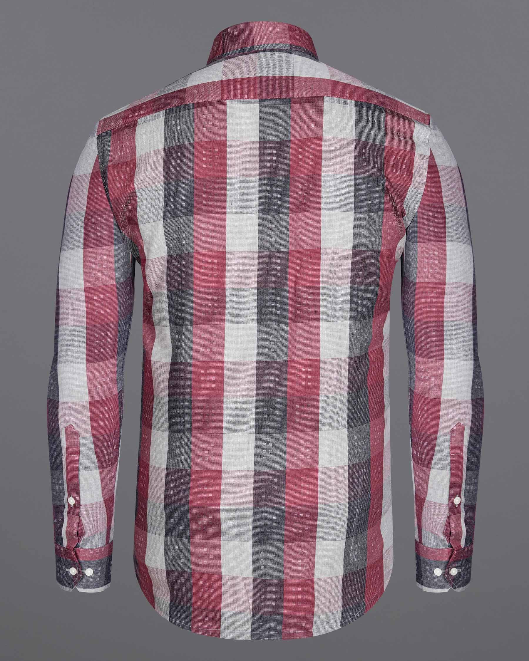 Copper Rust Red and Gainsboro Gray Plaid Dobby Textured Premium Giza Cotton Shirt 7588-38,7588-38,7588-39,7588-39,7588-40,7588-40,7588-42,7588-42,7588-44,7588-44,7588-46,7588-46,7588-48,7588-48,7588-50,7588-50,7588-52,7588-52