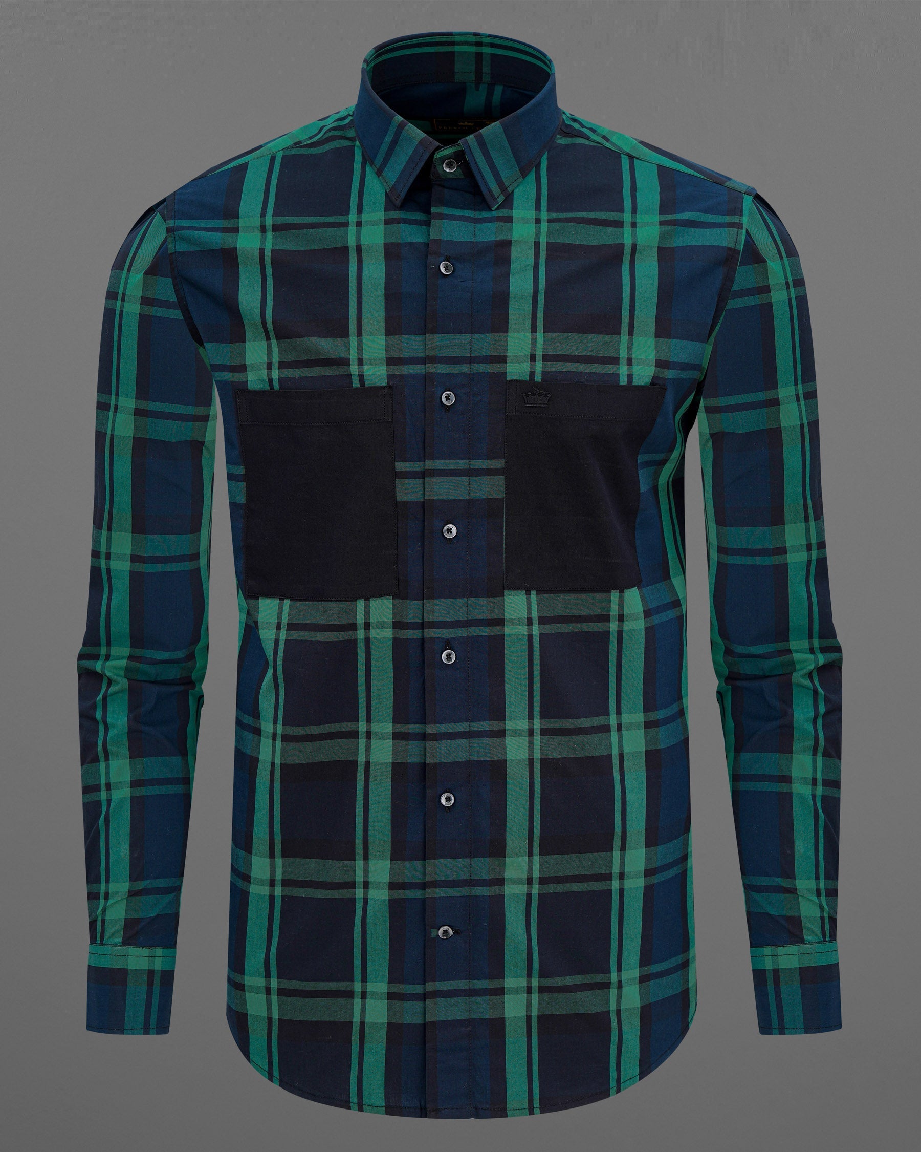 Gunmetal Blue with Viridian Green Plaid Premium Cotton Designer Shirt 7591-BLK-P196-38,7591-BLK-P196-38,7591-BLK-P196-39,7591-BLK-P196-39,7591-BLK-P196-40,7591-BLK-P196-40,7591-BLK-P196-42,7591-BLK-P196-42,7591-BLK-P196-44,7591-BLK-P196-44,7591-BLK-P196-46,7591-BLK-P196-46,7591-BLK-P196-48,7591-BLK-P196-48,7591-BLK-P196-50,7591-BLK-P196-50,7591-BLK-P196-52,7591-BLK-P196-52