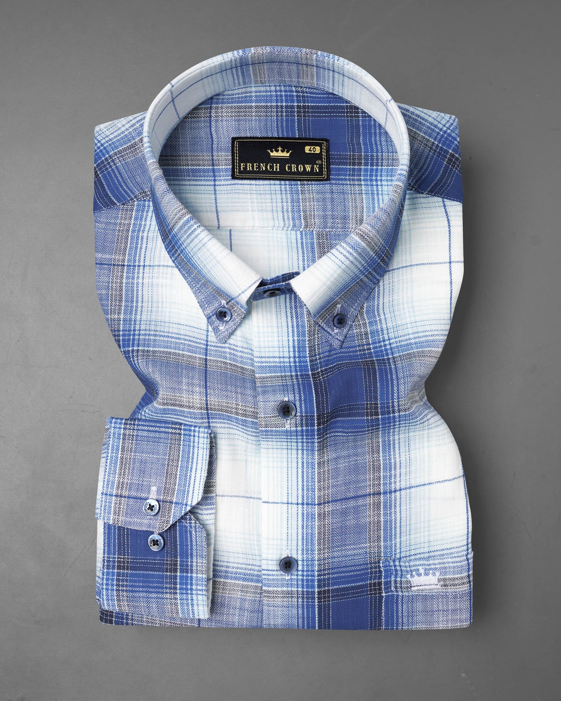 Bright White and Twilight Blue Plaid Herringbone Shirt 7624-BD-BLE-38,7624-BD-BLE-38,7624-BD-BLE-39,7624-BD-BLE-39,7624-BD-BLE-40,7624-BD-BLE-40,7624-BD-BLE-42,7624-BD-BLE-42,7624-BD-BLE-44,7624-BD-BLE-44,7624-BD-BLE-46,7624-BD-BLE-46,7624-BD-BLE-48,7624-BD-BLE-48,7624-BD-BLE-50,7624-BD-BLE-50,7624-BD-BLE-52,7624-BD-BLE-52