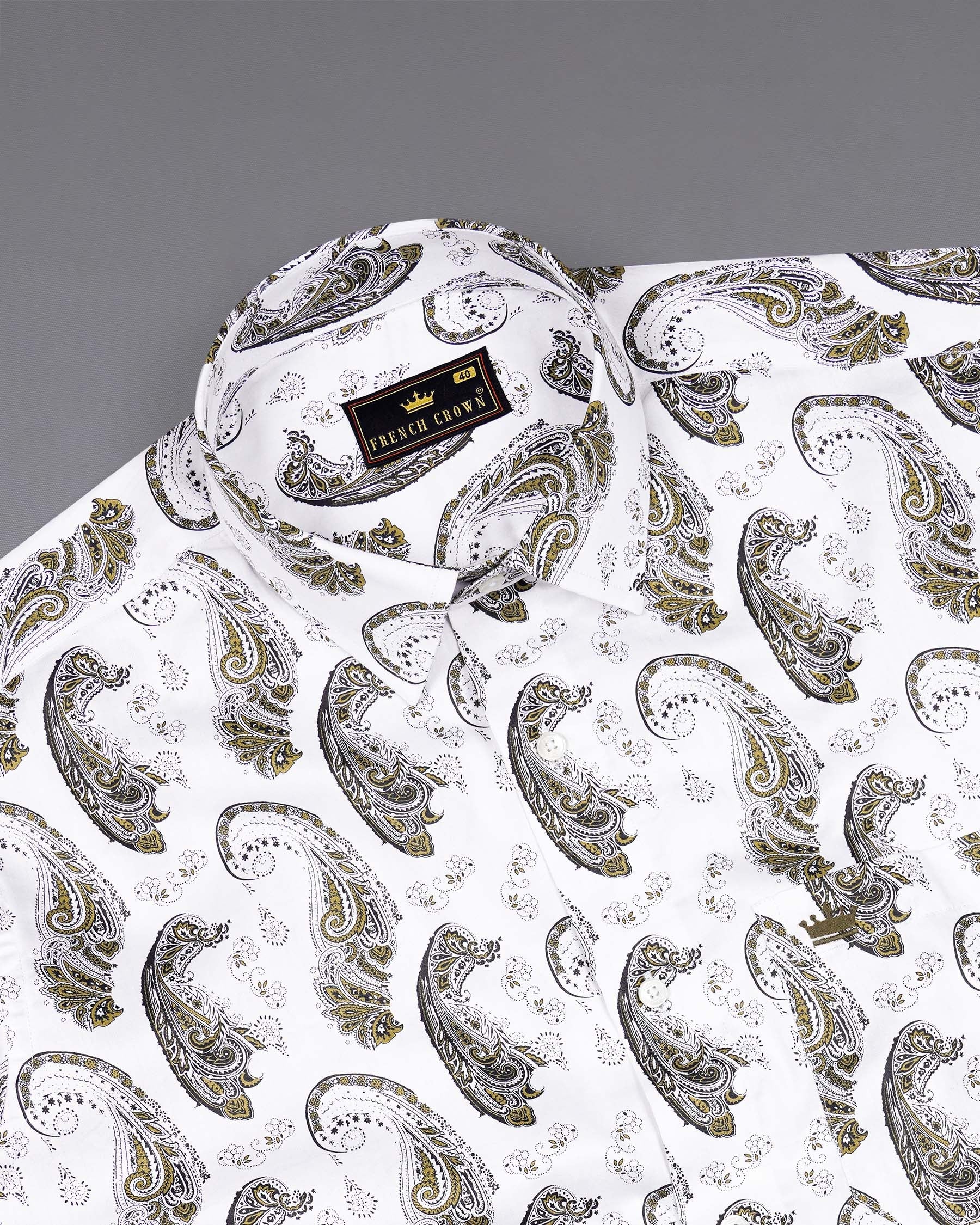 Bright White Paisley Printed Super Soft Premium Cotton Shirt 7648-38,7648-38,7648-39,7648-39,7648-40,7648-40,7648-42,7648-42,7648-44,7648-44,7648-46,7648-46,7648-48,7648-48,7648-50,7648-50,7648-52,7648-52