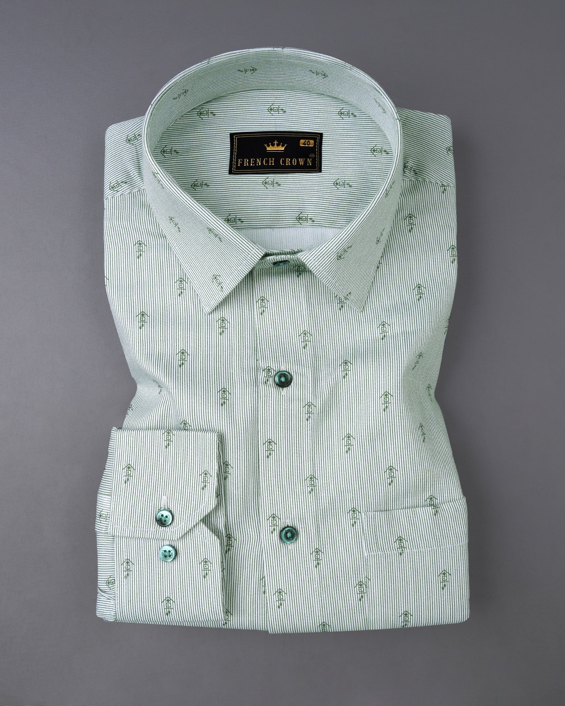 Solitude White and Boulder Green Pin Striped Super Soft Premium Cotton Shirt 7672-GR-38,7672-GR-38,7672-GR-39,7672-GR-39,7672-GR-40,7672-GR-40,7672-GR-42,7672-GR-42,7672-GR-44,7672-GR-44,7672-GR-46,7672-GR-46,7672-GR-48,7672-GR-48,7672-GR-50,7672-GR-50,7672-GR-52,7672-GR-52