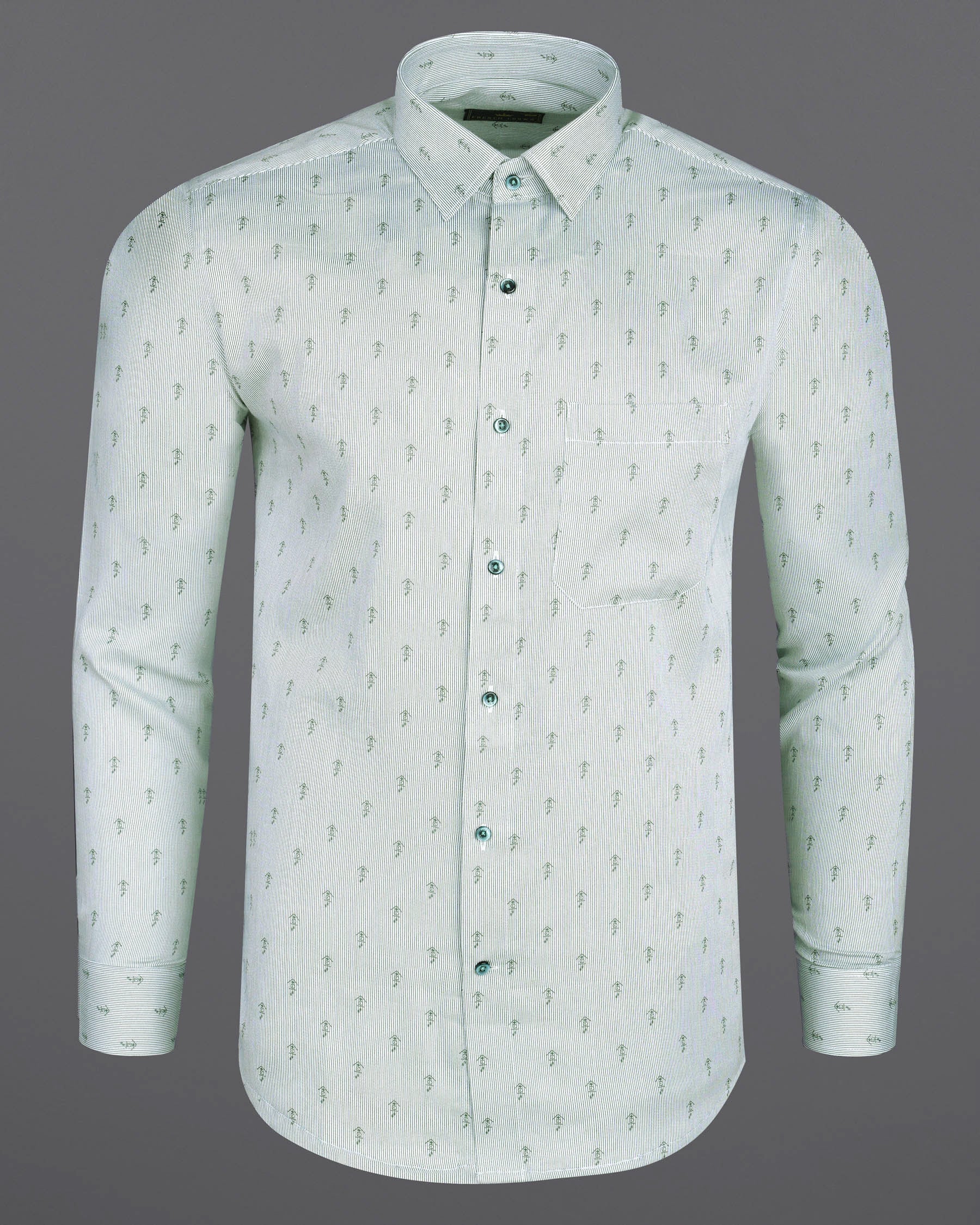 Solitude White and Boulder Green Pin Striped Super Soft Premium Cotton Shirt 7672-GR-38,7672-GR-38,7672-GR-39,7672-GR-39,7672-GR-40,7672-GR-40,7672-GR-42,7672-GR-42,7672-GR-44,7672-GR-44,7672-GR-46,7672-GR-46,7672-GR-48,7672-GR-48,7672-GR-50,7672-GR-50,7672-GR-52,7672-GR-52