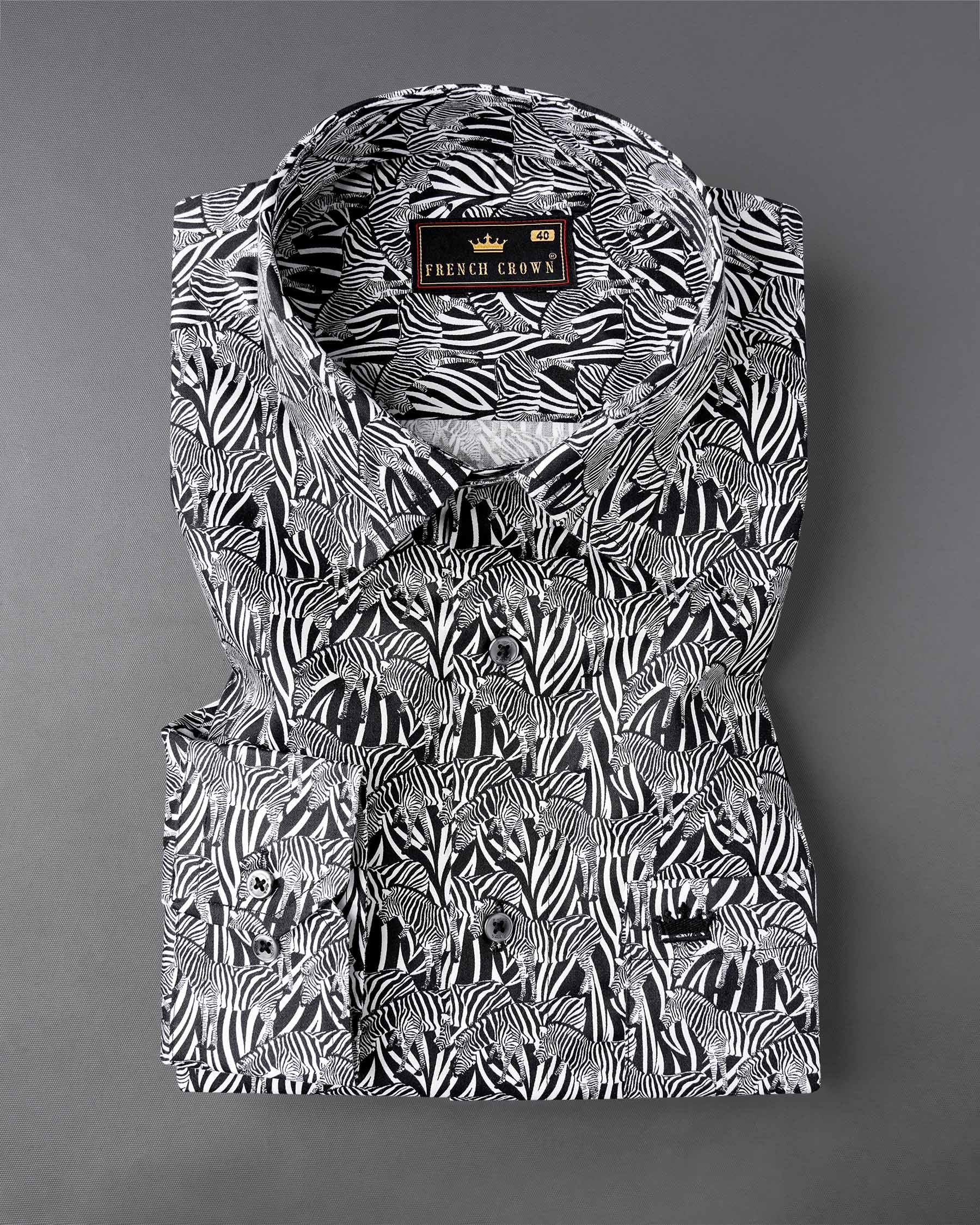 Black and White Zebra Printed Super Soft Premium Cotton Shirt 7676-BLK-38,7676-BLK-38,7676-BLK-39,7676-BLK-39,7676-BLK-40,7676-BLK-40,7676-BLK-42,7676-BLK-42,7676-BLK-44,7676-BLK-44,7676-BLK-46,7676-BLK-46,7676-BLK-48,7676-BLK-48,7676-BLK-50,7676-BLK-50,7676-BLK-52,7676-BLK-52