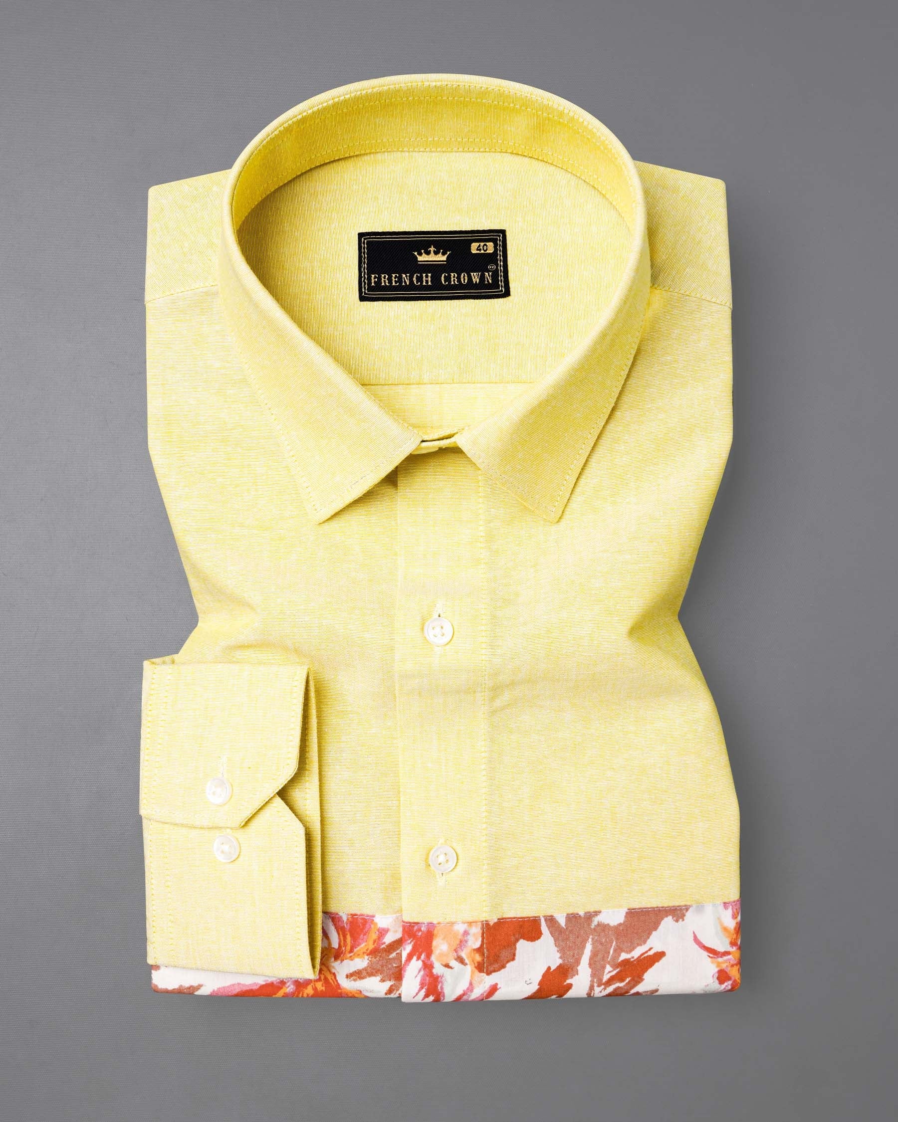 Moccasin Yellow Floral Patched Royal Oxford Designer Shirt 7695-P213-38,7695-P213-38,7695-P213-39,7695-P213-39,7695-P213-40,7695-P213-40,7695-P213-42,7695-P213-42,7695-P213-44,7695-P213-44,7695-P213-46,7695-P213-46,7695-P213-48,7695-P213-48,7695-P213-50,7695-P213-50,7695-P213-52,7695-P213-52