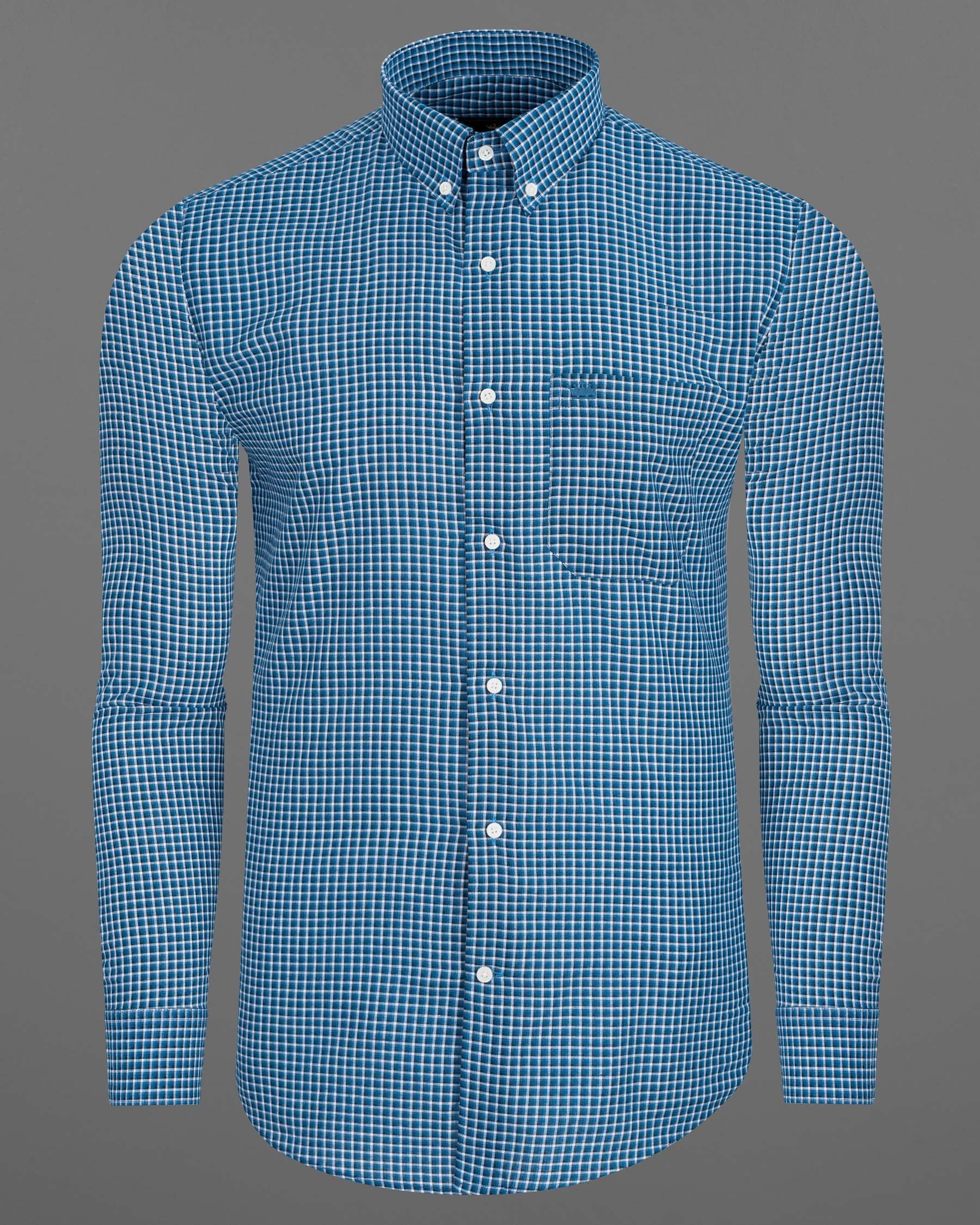 Jelly Bean Blue With Bright White Checkered Twill Premium Cotton Shirt 7704-BD-38,7704-BD-38,7704-BD-39,7704-BD-39,7704-BD-40,7704-BD-40,7704-BD-42,7704-BD-42,7704-BD-44,7704-BD-44,7704-BD-46,7704-BD-46,7704-BD-48,7704-BD-48,7704-BD-50,7704-BD-50,7704-BD-52,7704-BD-52