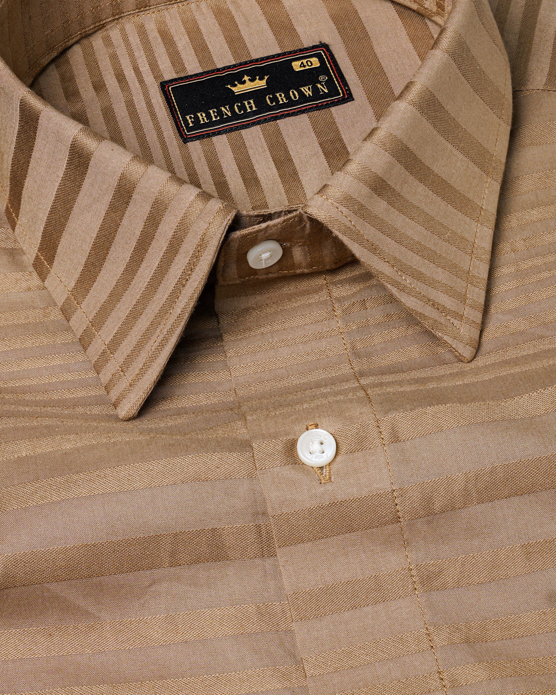 Stonewall Brown Striped Dobby Textured Premium Giza Cotton Shirt 7711-38,7711-38,7711-39,7711-39,7711-40,7711-40,7711-42,7711-42,7711-44,7711-44,7711-46,7711-46,7711-48,7711-48,7711-50,7711-50,7711-52,7711-52