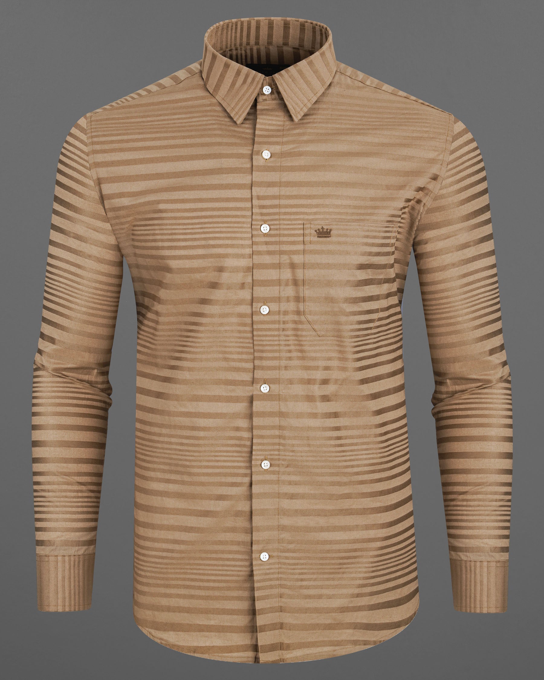 Stonewall Brown Striped Dobby Textured Premium Giza Cotton Shirt 7711-38,7711-38,7711-39,7711-39,7711-40,7711-40,7711-42,7711-42,7711-44,7711-44,7711-46,7711-46,7711-48,7711-48,7711-50,7711-50,7711-52,7711-52