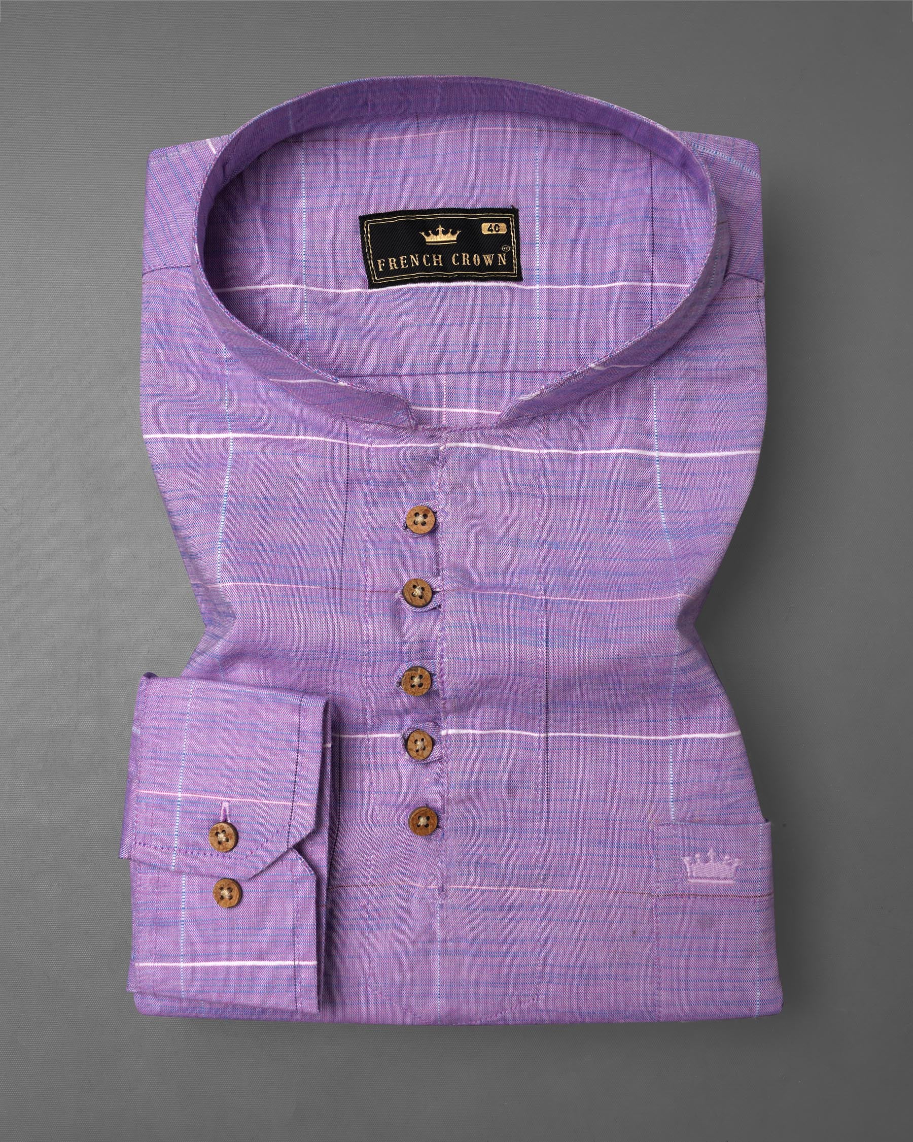 Lavender Purple Plaid Dobby Textured Premium Giza Cotton Kurta Shirt 7719-KS-38,7719-KS-38,7719-KS-39,7719-KS-39,7719-KS-40,7719-KS-40,7719-KS-42,7719-KS-42,7719-KS-44,7719-KS-44,7719-KS-46,7719-KS-46,7719-KS-48,7719-KS-48,7719-KS-50,7719-KS-50,7719-KS-52,7719-KS-52