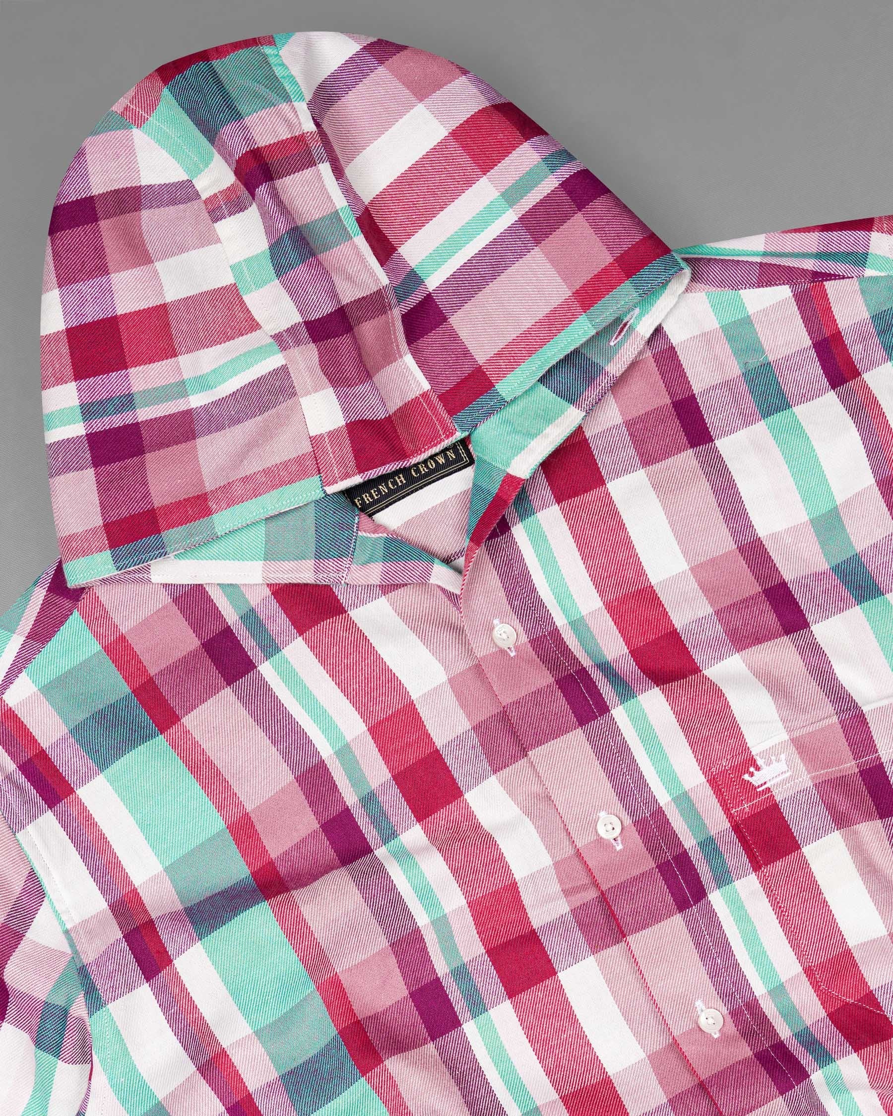 Bright White and Jasper Pink Plaid Twill Premium Cotton Hoodie Shirt 7739-HD-38,7739-HD-38,7739-HD-39,7739-HD-39,7739-HD-40,7739-HD-40,7739-HD-42,7739-HD-42,7739-HD-44,7739-HD-44,7739-HD-46,7739-HD-46,7739-HD-48,7739-HD-48,7739-HD-50,7739-HD-50,7739-HD-52,7739-HD-52