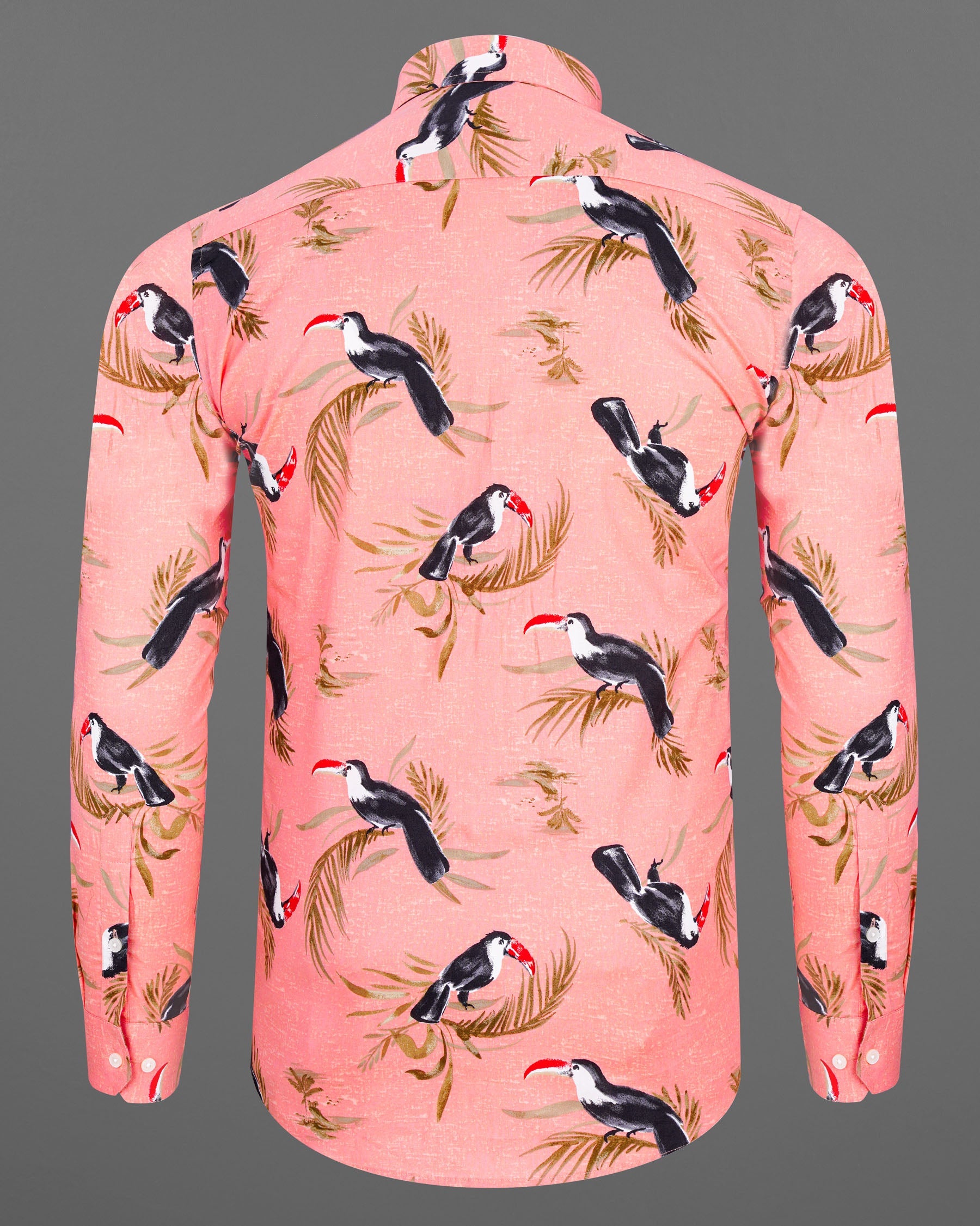 Melon Peach Toco Toucan Printed Premium Cotton Shirt 7740-BD-38,7740-BD-38,7740-BD-39,7740-BD-39,7740-BD-40,7740-BD-40,7740-BD-42,7740-BD-42,7740-BD-44,7740-BD-44,7740-BD-46,7740-BD-46,7740-BD-48,7740-BD-48,7740-BD-50,7740-BD-50,7740-BD-52,7740-BD-52