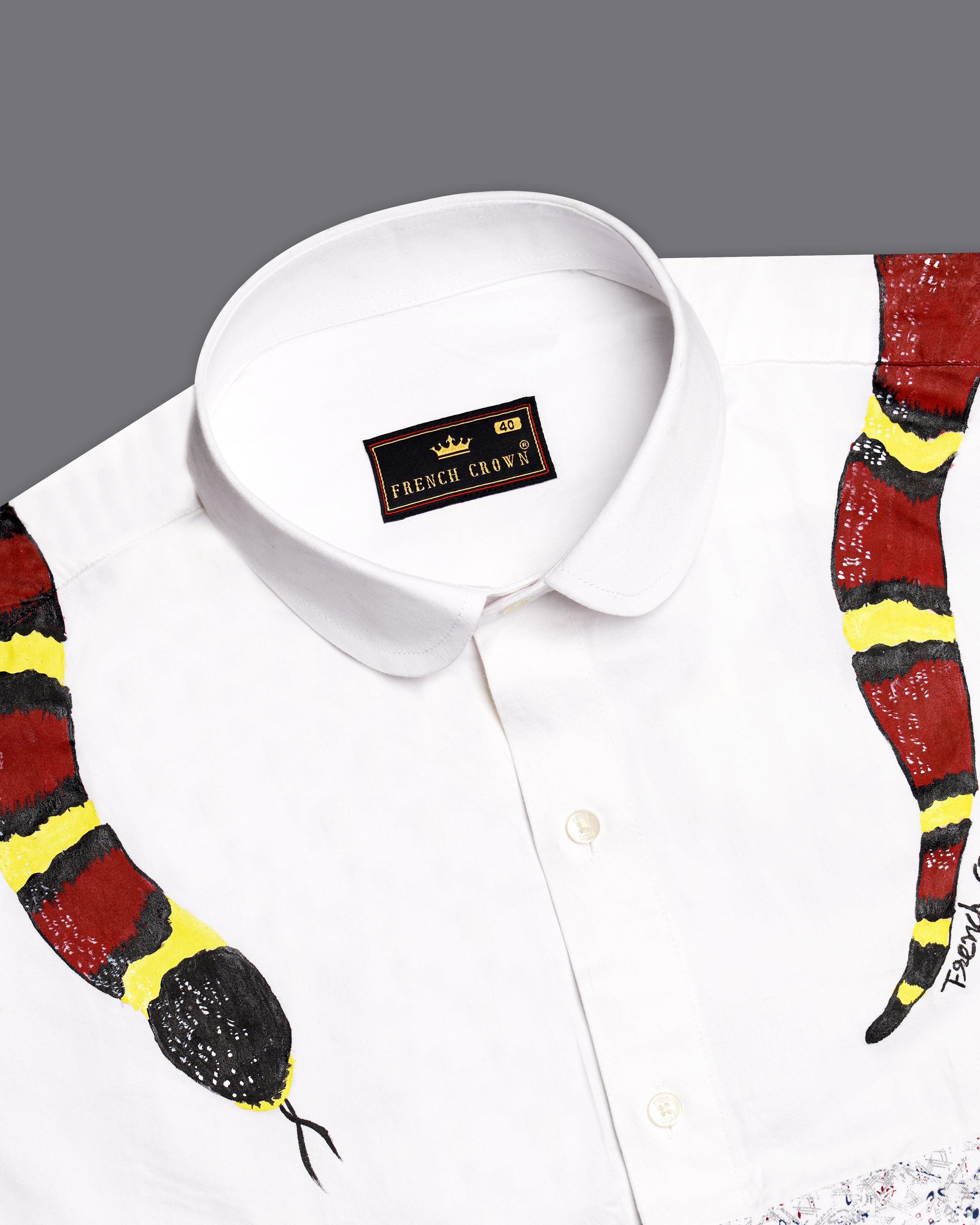 Bright White Hand-Painted Super Soft Premium Cotton Designer Shirt 7769-P127-ART-38, 7769-P127-ART-H-38, 7769-P127-ART-39, 7769-P127-ART-H-39, 7769-P127-ART-40, 7769-P127-ART-H-40, 7769-P127-ART-42, 7769-P127-ART-H-42, 7769-P127-ART-44, 7769-P127-ART-H-44, 7769-P127-ART-46, 7769-P127-ART-H-46, 7769-P127-ART-48, 7769-P127-ART-H-48, 7769-P127-ART-50, 7769-P127-ART-H-50, 7769-P127-ART-52, 7769-P127-ART-H-52