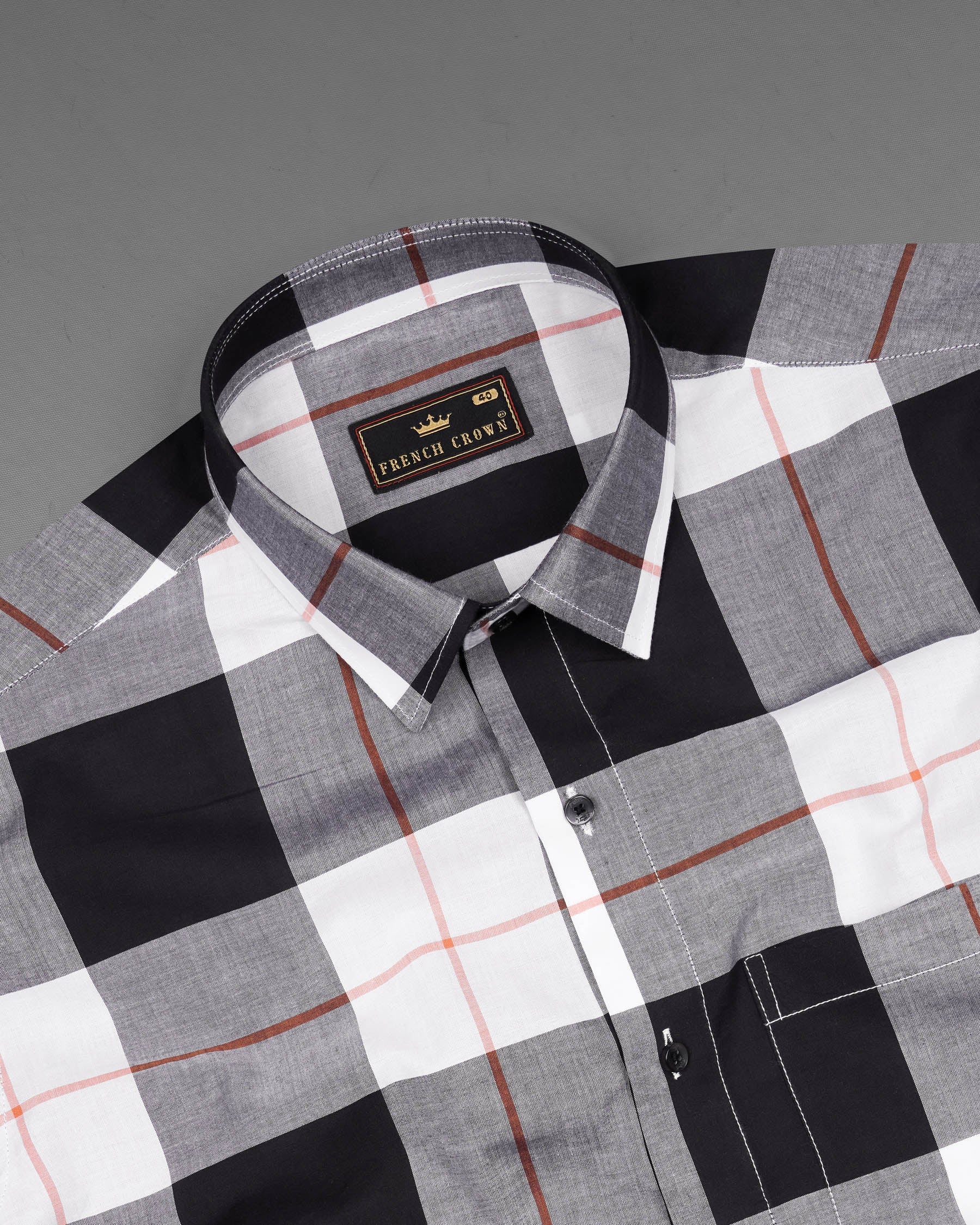 Bright White and Black Plaid Premium Cotton Shirt 7783-BLK-38,7783-BLK-38,7783-BLK-39,7783-BLK-39,7783-BLK-40,7783-BLK-40,7783-BLK-42,7783-BLK-42,7783-BLK-44,7783-BLK-44,7783-BLK-46,7783-BLK-46,7783-BLK-48,7783-BLK-48,7783-BLK-50,7783-BLK-50,7783-BLK-52,7783-BLK-52