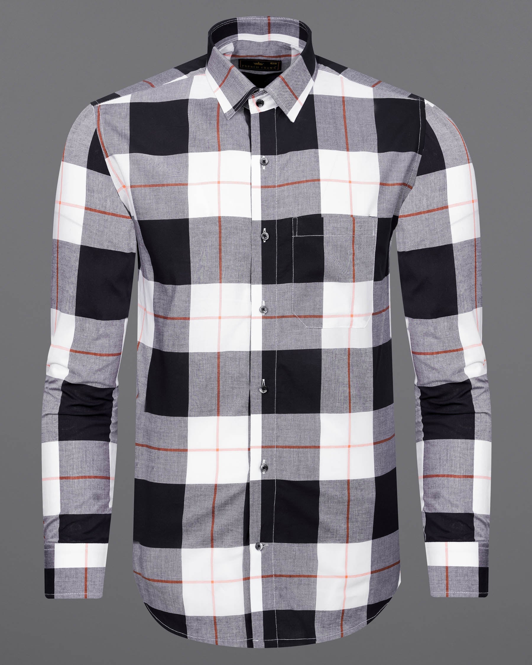 Bright White and Black Plaid Premium Cotton Shirt 7783-BLK-38,7783-BLK-38,7783-BLK-39,7783-BLK-39,7783-BLK-40,7783-BLK-40,7783-BLK-42,7783-BLK-42,7783-BLK-44,7783-BLK-44,7783-BLK-46,7783-BLK-46,7783-BLK-48,7783-BLK-48,7783-BLK-50,7783-BLK-50,7783-BLK-52,7783-BLK-52