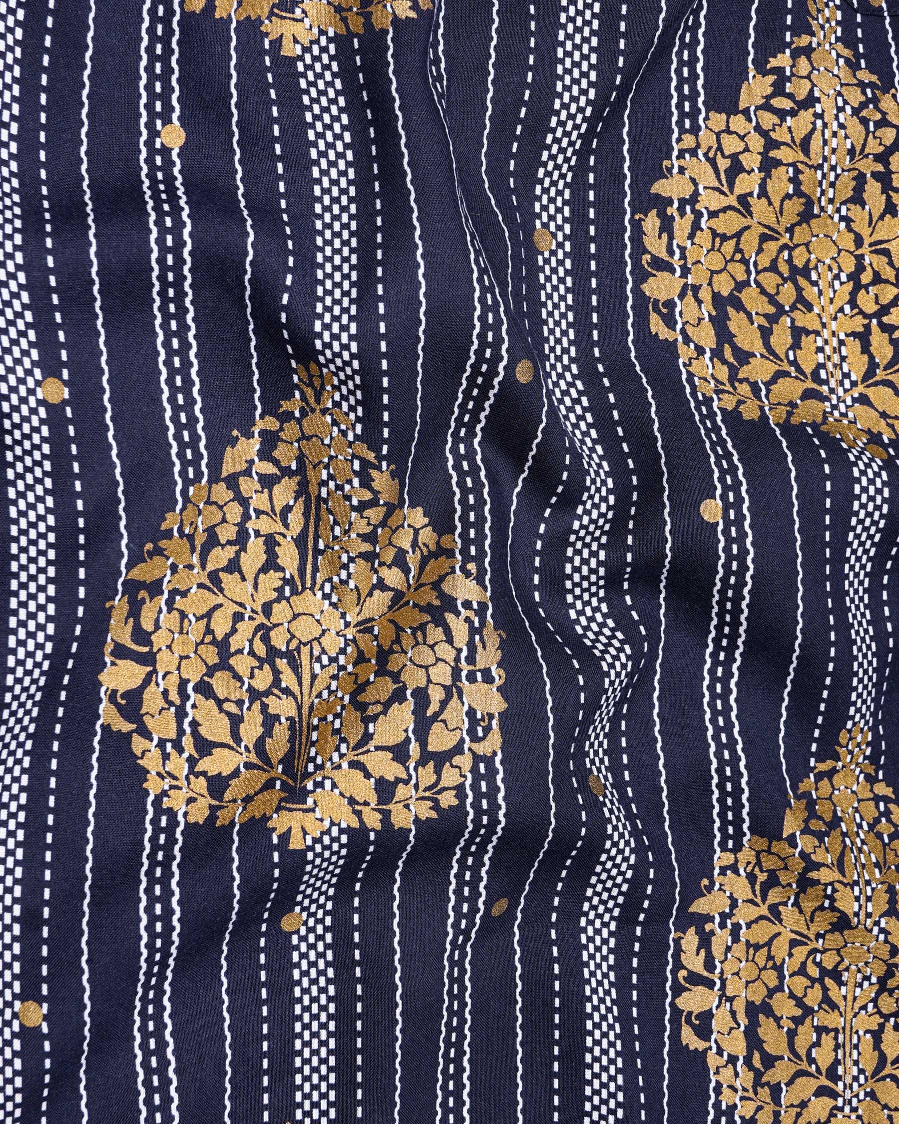 Gunmetal Navy Blue And Tacao Golden Damask Foil Printed Premium Cotton Kurta Shirt 7786-KS-38,7786-KS-38,7786-KS-39,7786-KS-39,7786-KS-40,7786-KS-40,7786-KS-42,7786-KS-42,7786-KS-44,7786-KS-44,7786-KS-46,7786-KS-46,7786-KS-48,7786-KS-48,7786-KS-50,7786-KS-50,7786-KS-52,7786-KS-52