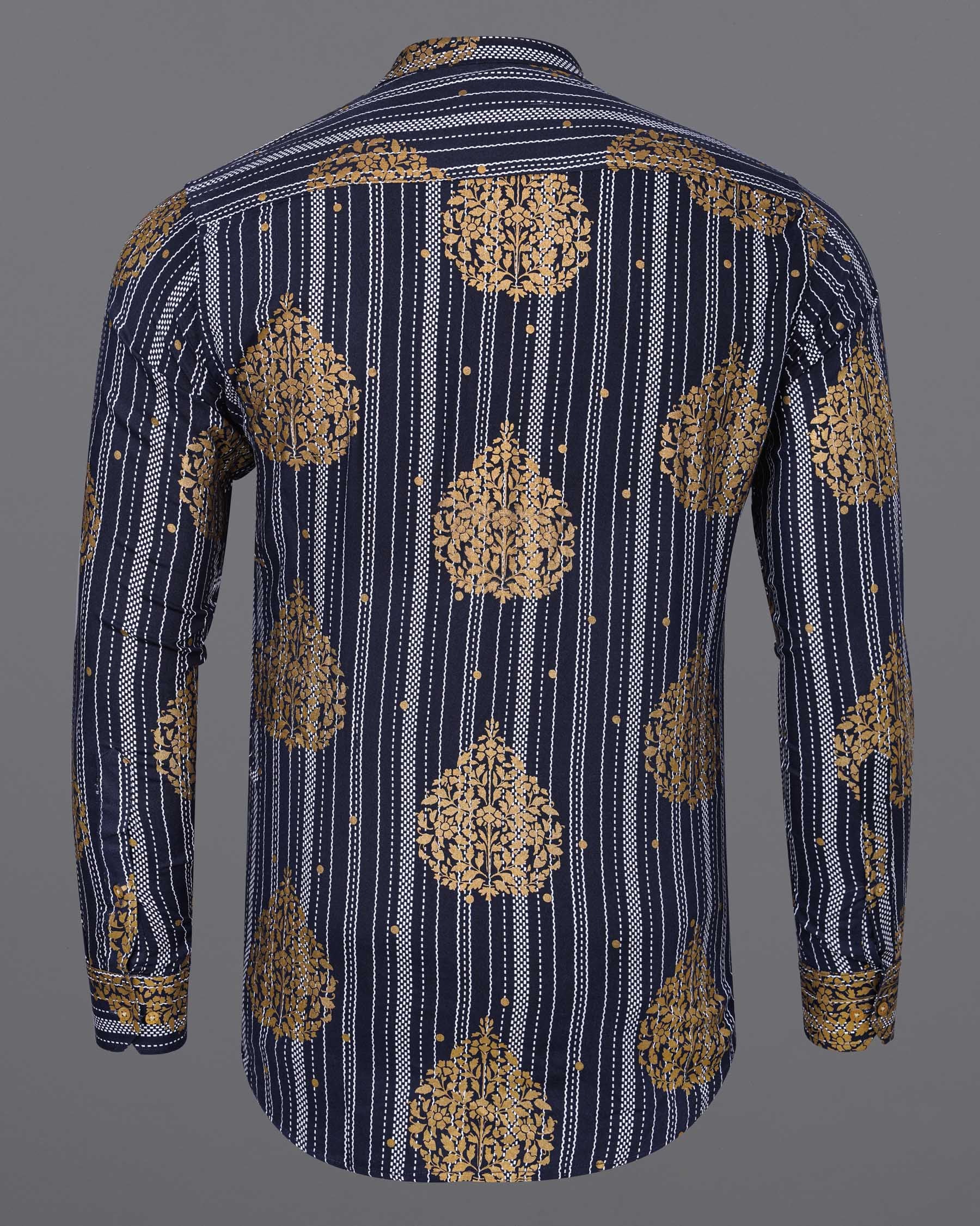 Gunmetal Navy Blue And Tacao Golden Damask Foil Printed Premium Cotton Kurta Shirt 7786-KS-38,7786-KS-38,7786-KS-39,7786-KS-39,7786-KS-40,7786-KS-40,7786-KS-42,7786-KS-42,7786-KS-44,7786-KS-44,7786-KS-46,7786-KS-46,7786-KS-48,7786-KS-48,7786-KS-50,7786-KS-50,7786-KS-52,7786-KS-52