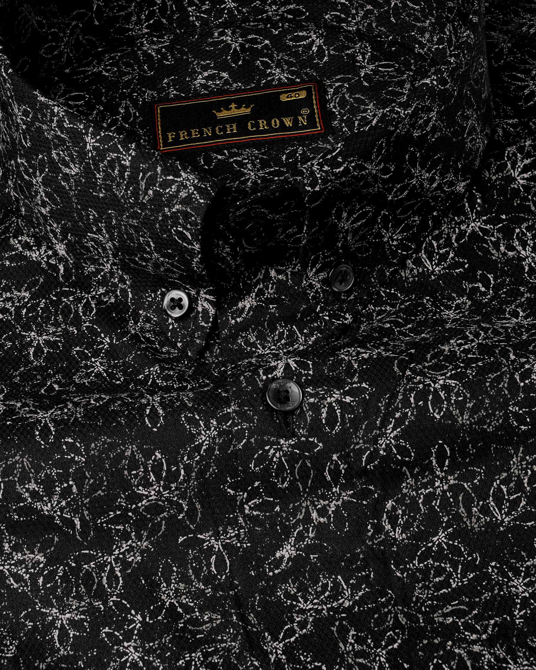 Jade Black And Bright White Floral Dobby Textured Premium Giza Cotton Shirt 7809-BD-BLK-38,7809-BD-BLK-38,7809-BD-BLK-39,7809-BD-BLK-39,7809-BD-BLK-40,7809-BD-BLK-40,7809-BD-BLK-42,7809-BD-BLK-42,7809-BD-BLK-44,7809-BD-BLK-44,7809-BD-BLK-46,7809-BD-BLK-46,7809-BD-BLK-48,7809-BD-BLK-48,7809-BD-BLK-50,7809-BD-BLK-50,7809-BD-BLK-52,7809-BD-BLK-52