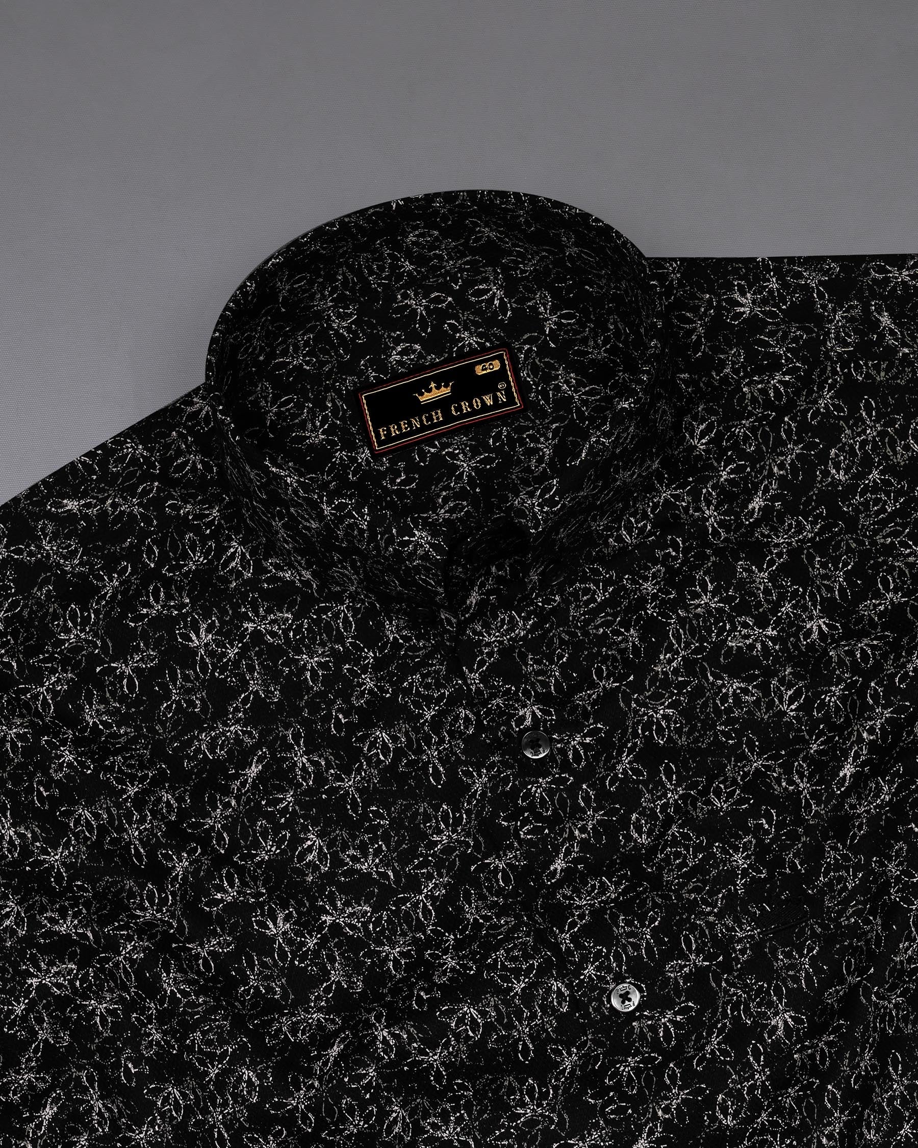 Jade Black And Bright White Floral Dobby Textured Premium Giza Cotton Shirt 7809-BD-BLK-38,7809-BD-BLK-38,7809-BD-BLK-39,7809-BD-BLK-39,7809-BD-BLK-40,7809-BD-BLK-40,7809-BD-BLK-42,7809-BD-BLK-42,7809-BD-BLK-44,7809-BD-BLK-44,7809-BD-BLK-46,7809-BD-BLK-46,7809-BD-BLK-48,7809-BD-BLK-48,7809-BD-BLK-50,7809-BD-BLK-50,7809-BD-BLK-52,7809-BD-BLK-52