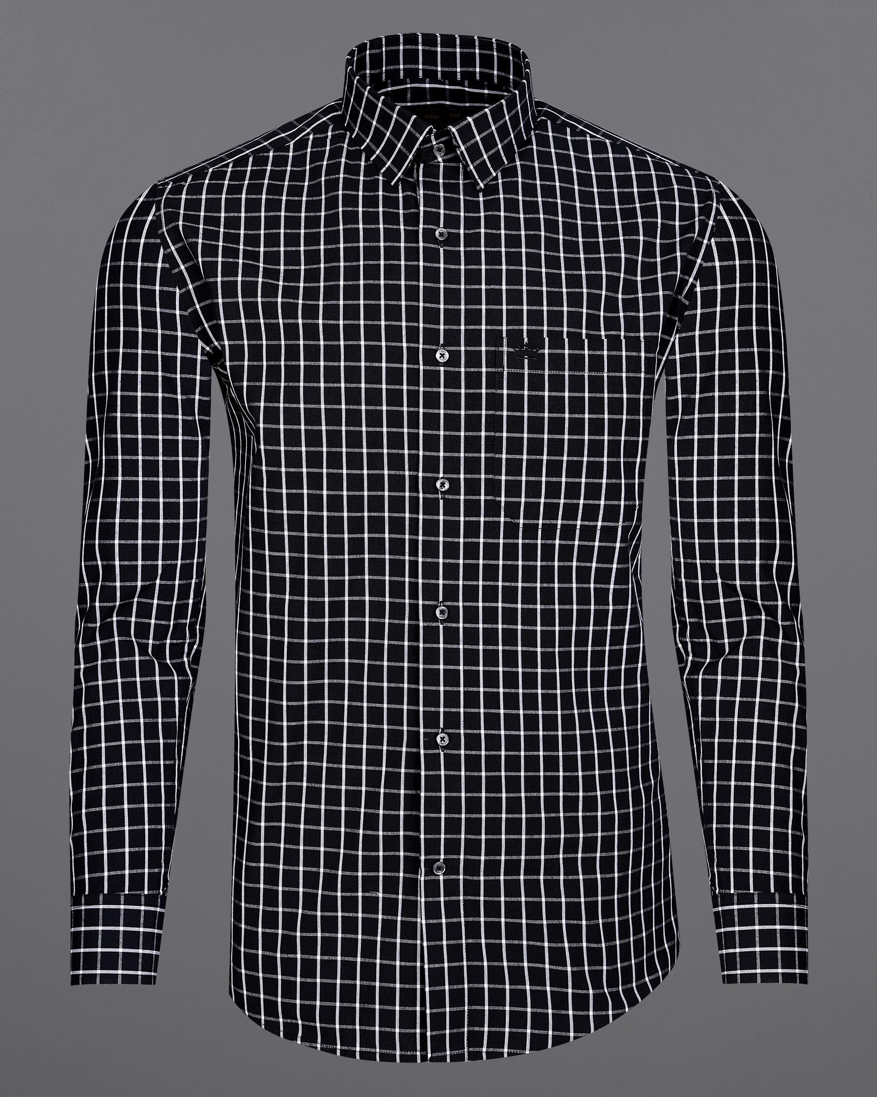 Jade Black Windowpane Premium Cotton Shirt 7842-BLK-38,7842-BLK-38,7842-BLK-39,7842-BLK-39,7842-BLK-40,7842-BLK-40,7842-BLK-42,7842-BLK-42,7842-BLK-44,7842-BLK-44,7842-BLK-46,7842-BLK-46,7842-BLK-48,7842-BLK-48,7842-BLK-50,7842-BLK-50,7842-BLK-52,7842-BLK-52