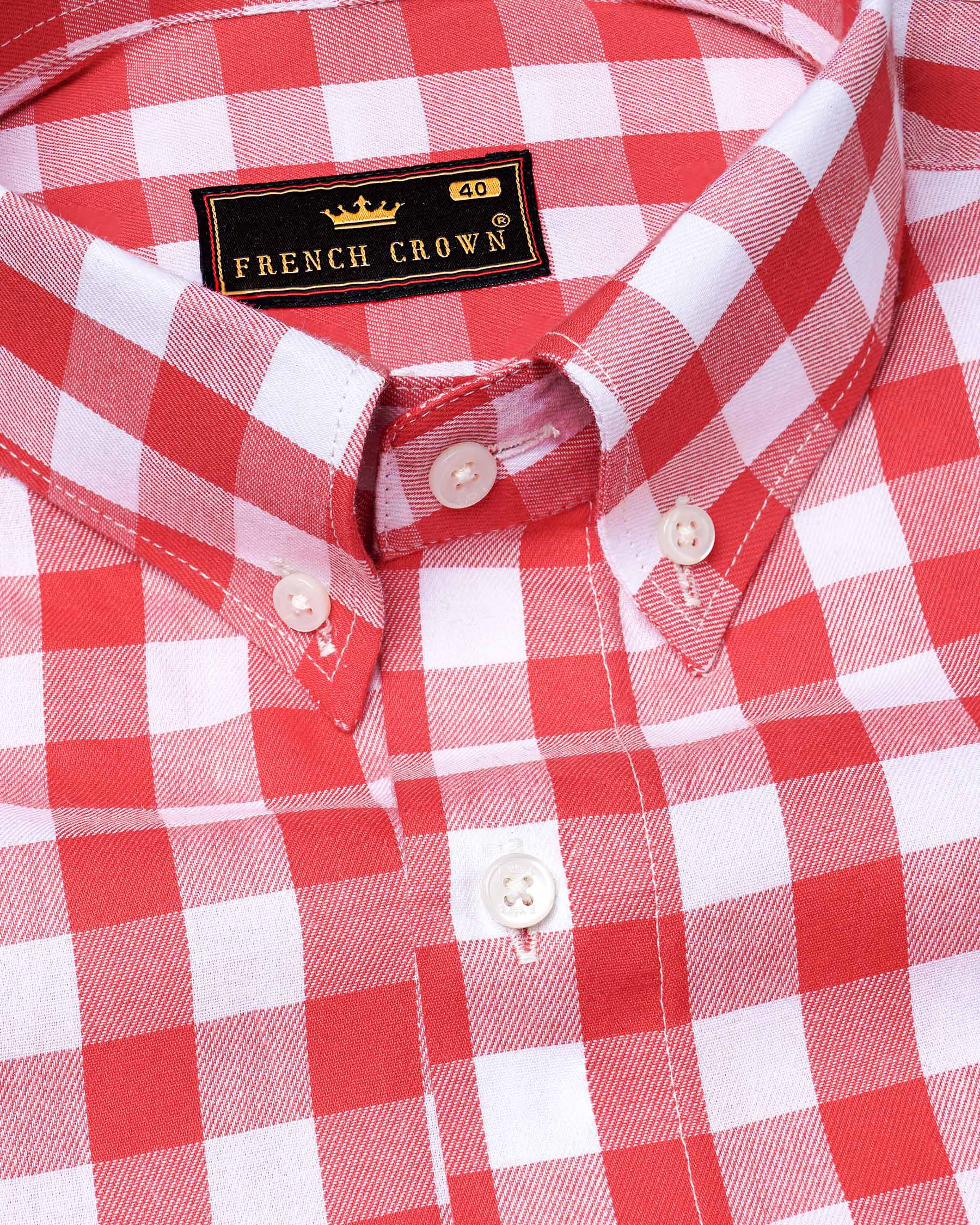 Bright White and Mahogany Red Checkered Twill Premium Cotton Shirt 7847-BD-38,7847-BD-38,7847-BD-39,7847-BD-39,7847-BD-40,7847-BD-40,7847-BD-42,7847-BD-42,7847-BD-44,7847-BD-44,7847-BD-46,7847-BD-46,7847-BD-48,7847-BD-48,7847-BD-50,7847-BD-50,7847-BD-52,7847-BD-52