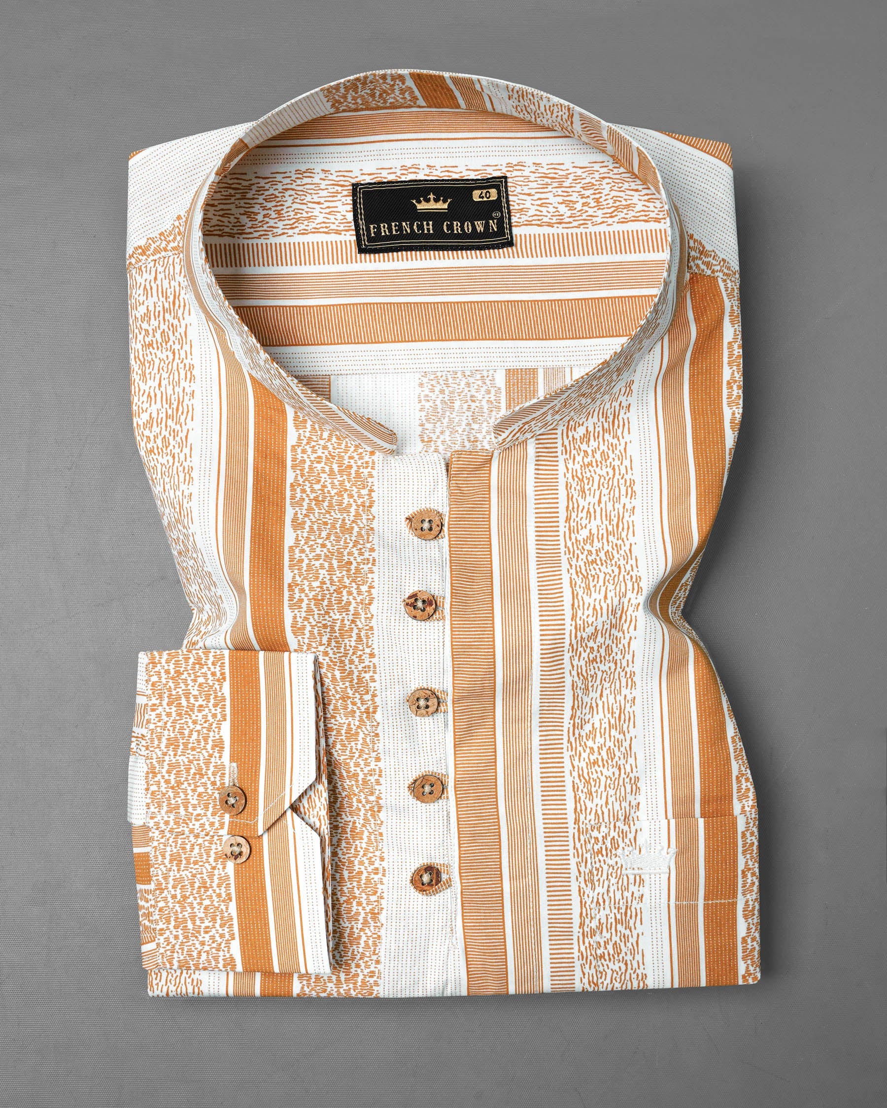 Off White and Di Serria Brown Striped Premium Cotton Kurta Shirt 7855-KS-38,7855-KS-38,7855-KS-39,7855-KS-39,7855-KS-40,7855-KS-40,7855-KS-42,7855-KS-42,7855-KS-44,7855-KS-44,7855-KS-46,7855-KS-46,7855-KS-48,7855-KS-48,7855-KS-50,7855-KS-50,7855-KS-52,7855-KS-52