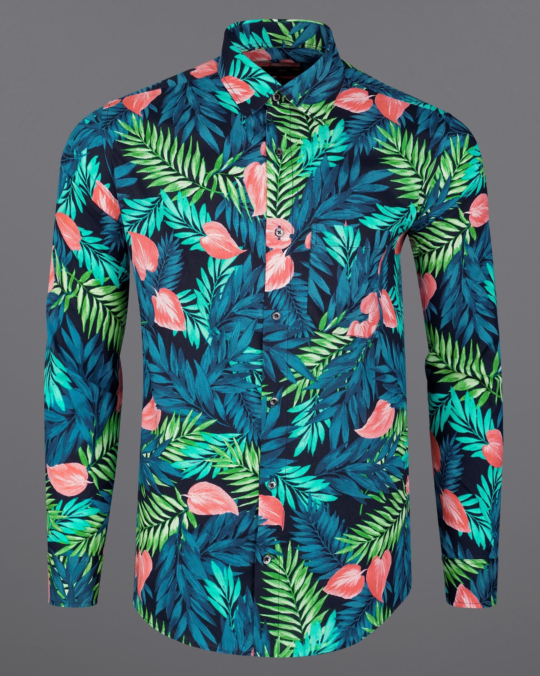 Allports Blue and Mantis Green Leaves Printed Premium Cotton Shirt 7871-BLK -38,7871-BLK -H-38,7871-BLK -39,7871-BLK -H-39,7871-BLK -40,7871-BLK -H-40,7871-BLK -42,7871-BLK -H-42,7871-BLK -44,7871-BLK -H-44,7871-BLK -46,7871-BLK -H-46,7871-BLK -48,7871-BLK -H-48,7871-BLK -50,7871-BLK -H-50,7871-BLK -52,7871-BLK -H-52