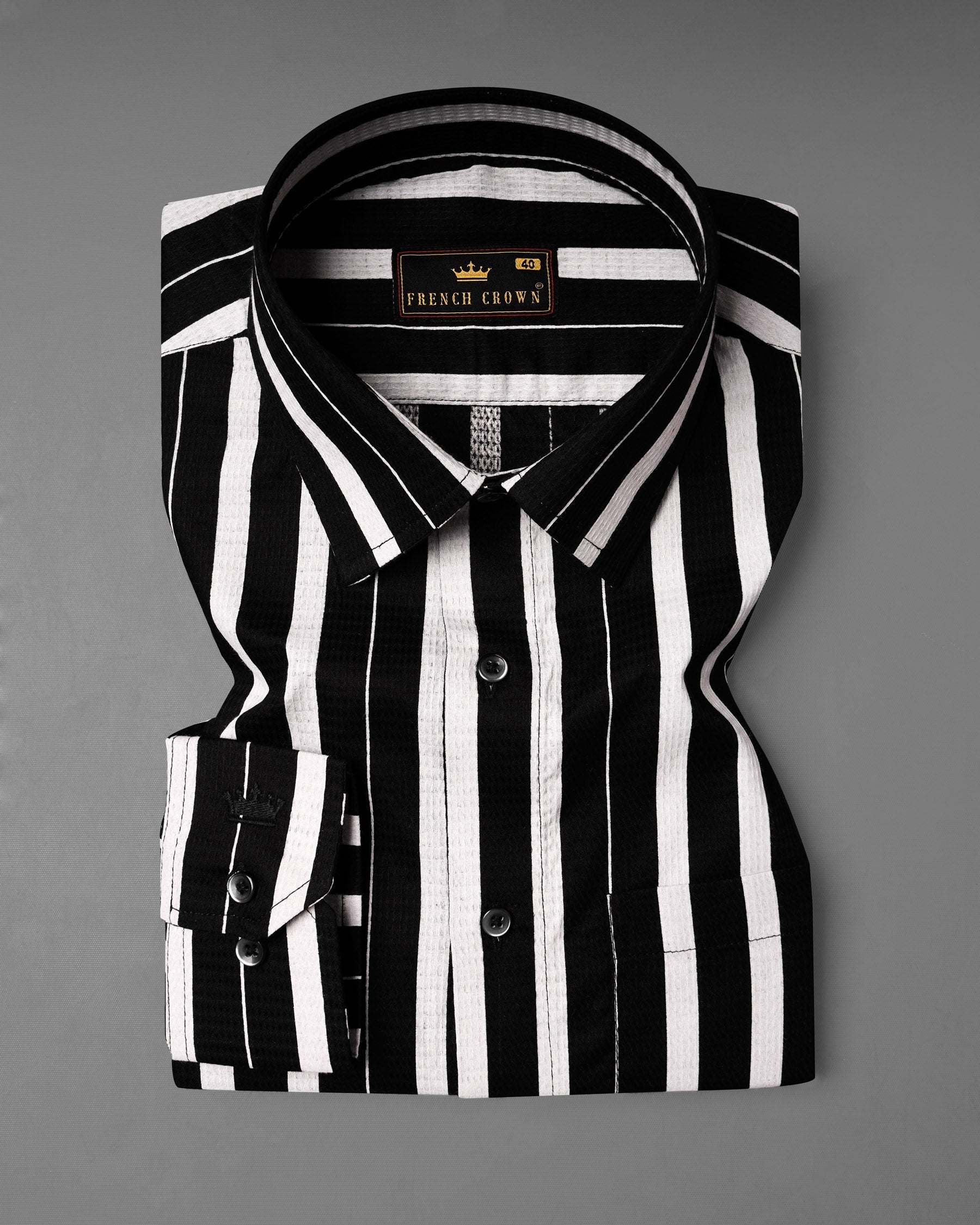 Jade Black and Gainsboro off White Striped Dobby Textured Premium Giza Cotton Shirt 7879-BLK-38, 7879-BLK-H-38, 7879-BLK-39, 7879-BLK-H-39, 7879-BLK-40, 7879-BLK-H-40, 7879-BLK-42, 7879-BLK-H-42, 7879-BLK-44, 7879-BLK-H-44, 7879-BLK-46, 7879-BLK-H-46, 7879-BLK-48, 7879-BLK-H-48, 7879-BLK-50, 7879-BLK-H-50, 7879-BLK-52, 7879-BLK-H-52