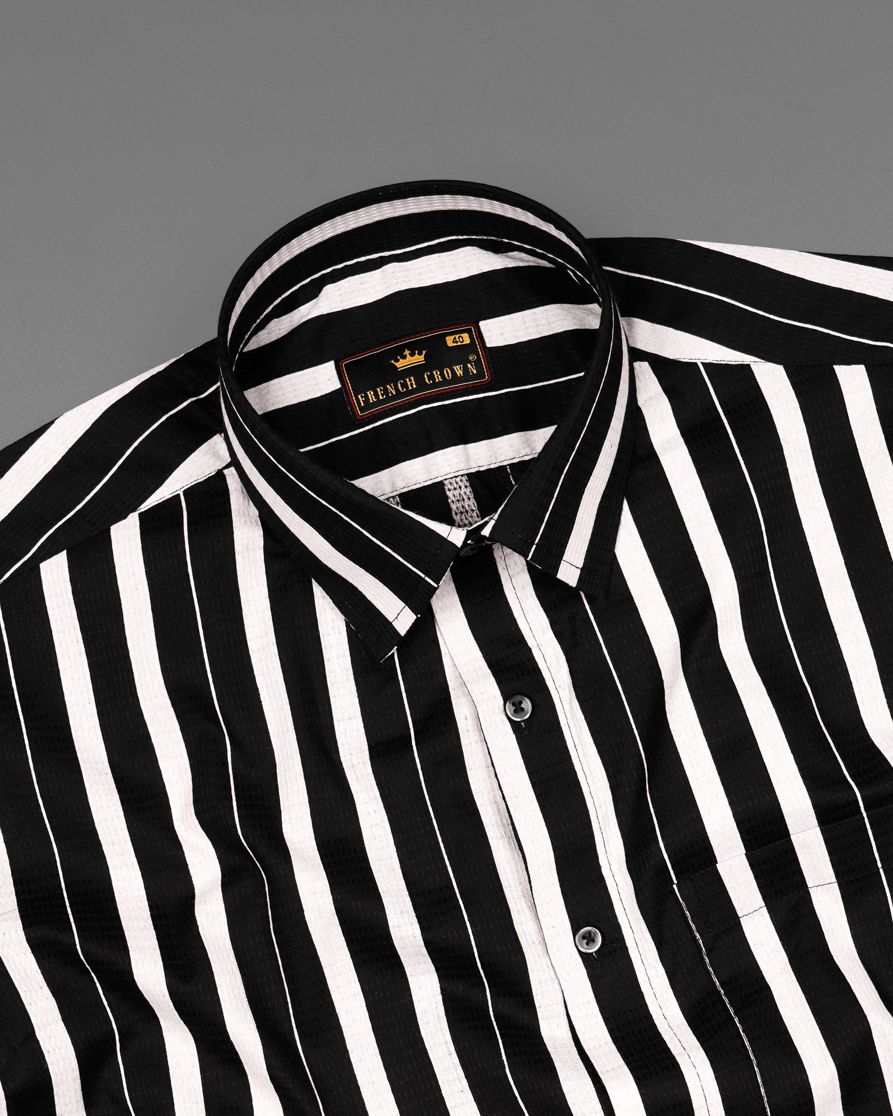 Jade Black and Gainsboro off White Striped Dobby Textured Premium Giza Cotton Shirt 7879-BLK-38, 7879-BLK-H-38, 7879-BLK-39, 7879-BLK-H-39, 7879-BLK-40, 7879-BLK-H-40, 7879-BLK-42, 7879-BLK-H-42, 7879-BLK-44, 7879-BLK-H-44, 7879-BLK-46, 7879-BLK-H-46, 7879-BLK-48, 7879-BLK-H-48, 7879-BLK-50, 7879-BLK-H-50, 7879-BLK-52, 7879-BLK-H-52