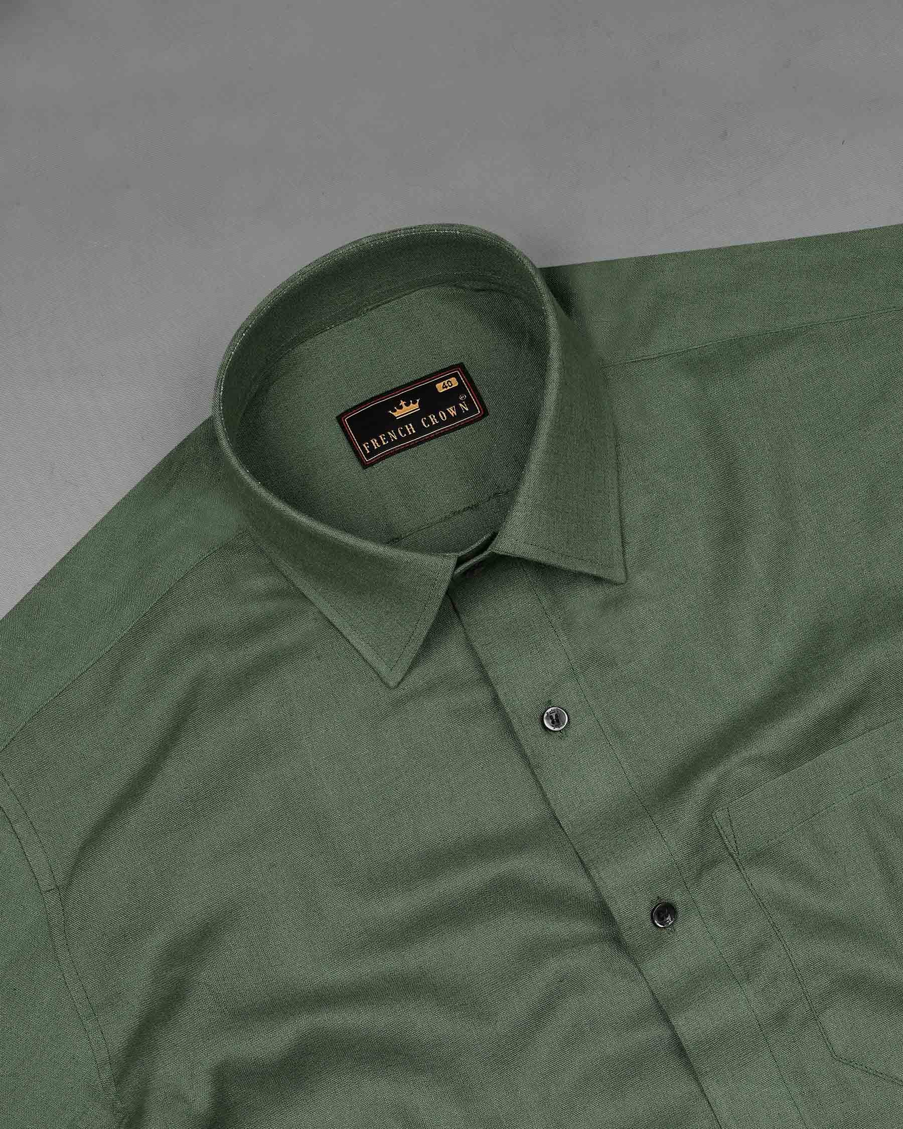 Finch Green Luxurious Linen Shirt