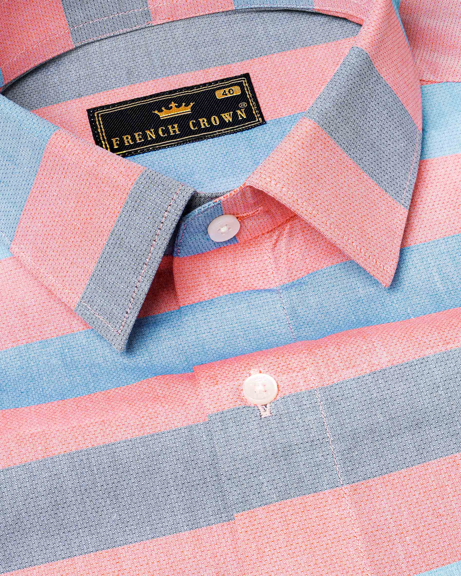 Sundown Light Orange and Glacier Blue Striped Dobby Textured Premium Giza Cotton Shirt 7898 -38,7898 -H-38,7898 -39,7898 -H-39,7898 -40,7898 -H-40,7898 -42,7898 -H-42,7898 -44,7898 -H-44,7898 -46,7898 -H-46,7898 -48,7898 -H-48,7898 -50,7898 -H-50,7898 -52,7898 -H-52