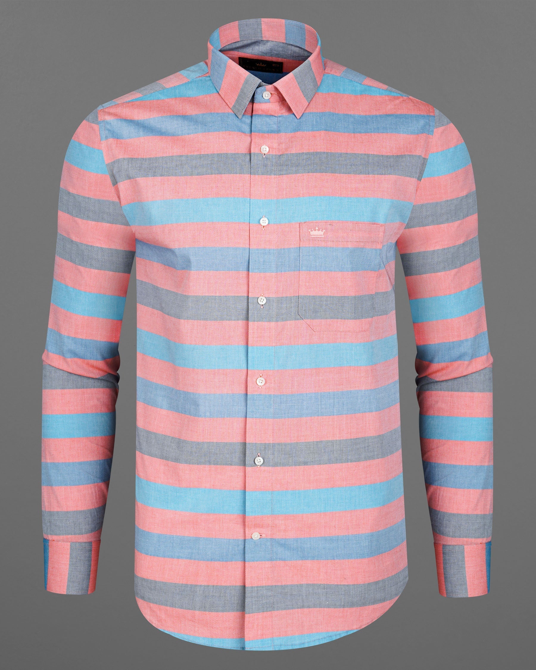 Sundown Light Orange and Glacier Blue Striped Dobby Textured Premium Giza Cotton Shirt 7898 -38,7898 -H-38,7898 -39,7898 -H-39,7898 -40,7898 -H-40,7898 -42,7898 -H-42,7898 -44,7898 -H-44,7898 -46,7898 -H-46,7898 -48,7898 -H-48,7898 -50,7898 -H-50,7898 -52,7898 -H-52