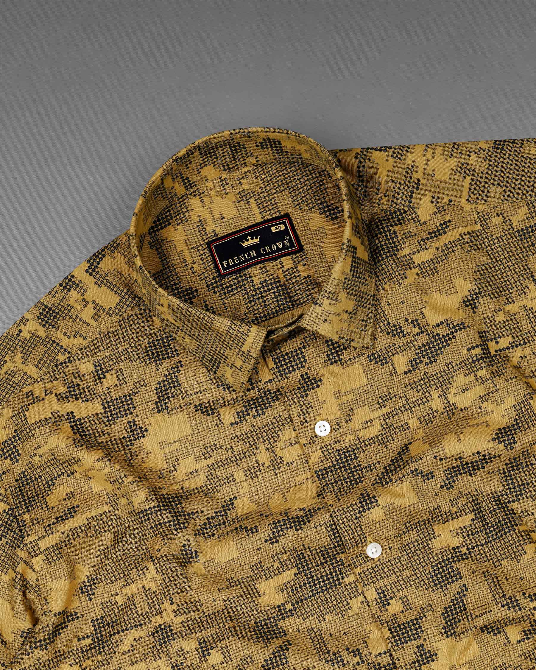 Desert Brown and Jade Black Luxurious Linen Designer Shirt