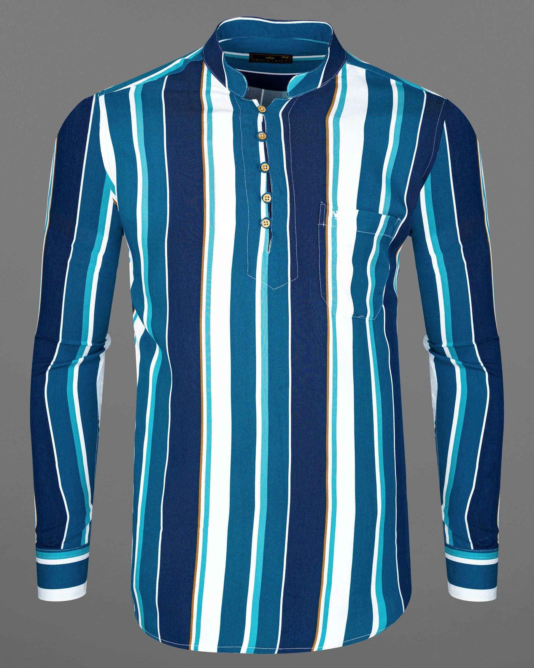 Bright White with Shakespeare Blue and Cyprus Blue Striped Premium Tencel Kurta Shirt 7920-KS -38,7920-KS -H-38,7920-KS -39,7920-KS -H-39,7920-KS -40,7920-KS -H-40,7920-KS -42,7920-KS -H-42,7920-KS -44,7920-KS -H-44,7920-KS -46,7920-KS -H-46,7920-KS -48,7920-KS -H-48,7920-KS -50,7920-KS -H-50,7920-KS -52,7920-KS -H-52