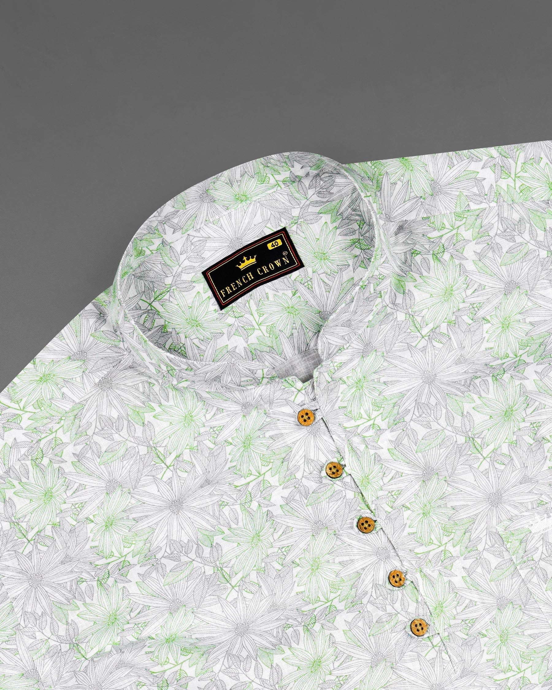 Olivine Green With White Floral Printed Luxurious Linen Kurta Shirt 7933-KS-38,7933-KS-H-38,7933-KS-39,7933-KS-H-39,7933-KS-40,7933-KS-H-40,7933-KS-42,7933-KS-H-42,7933-KS-44,7933-KS-H-44,7933-KS-46,7933-KS-H-46,7933-KS-48,7933-KS-H-48,7933-KS-50,7933-KS-H-50,7933-KS-52,7933-KS-H-52