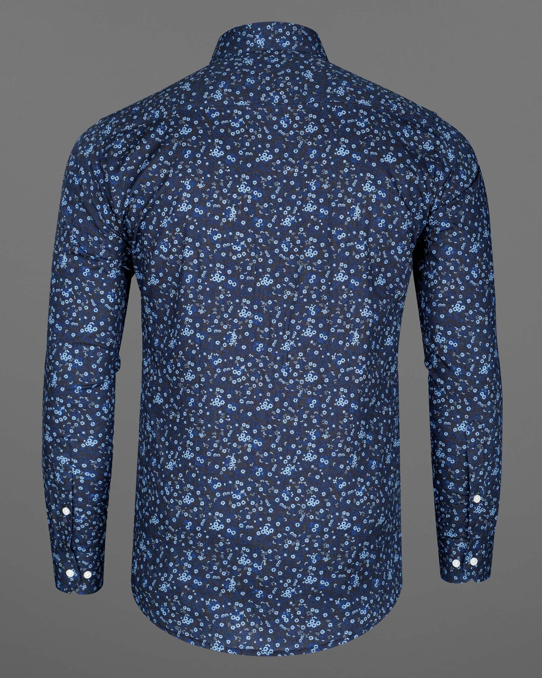 Zodiac Blue Ditzy Floral Printed Premium Cotton Shirt 7939-38,7939-H-38,7939-39,7939-H-39,7939-40,7939-H-40,7939-42,7939-H-42,7939-44,7939-H-44,7939-46,7939-H-46,7939-48,7939-H-48,7939-50,7939-H-50,7939-52,7939-H-52