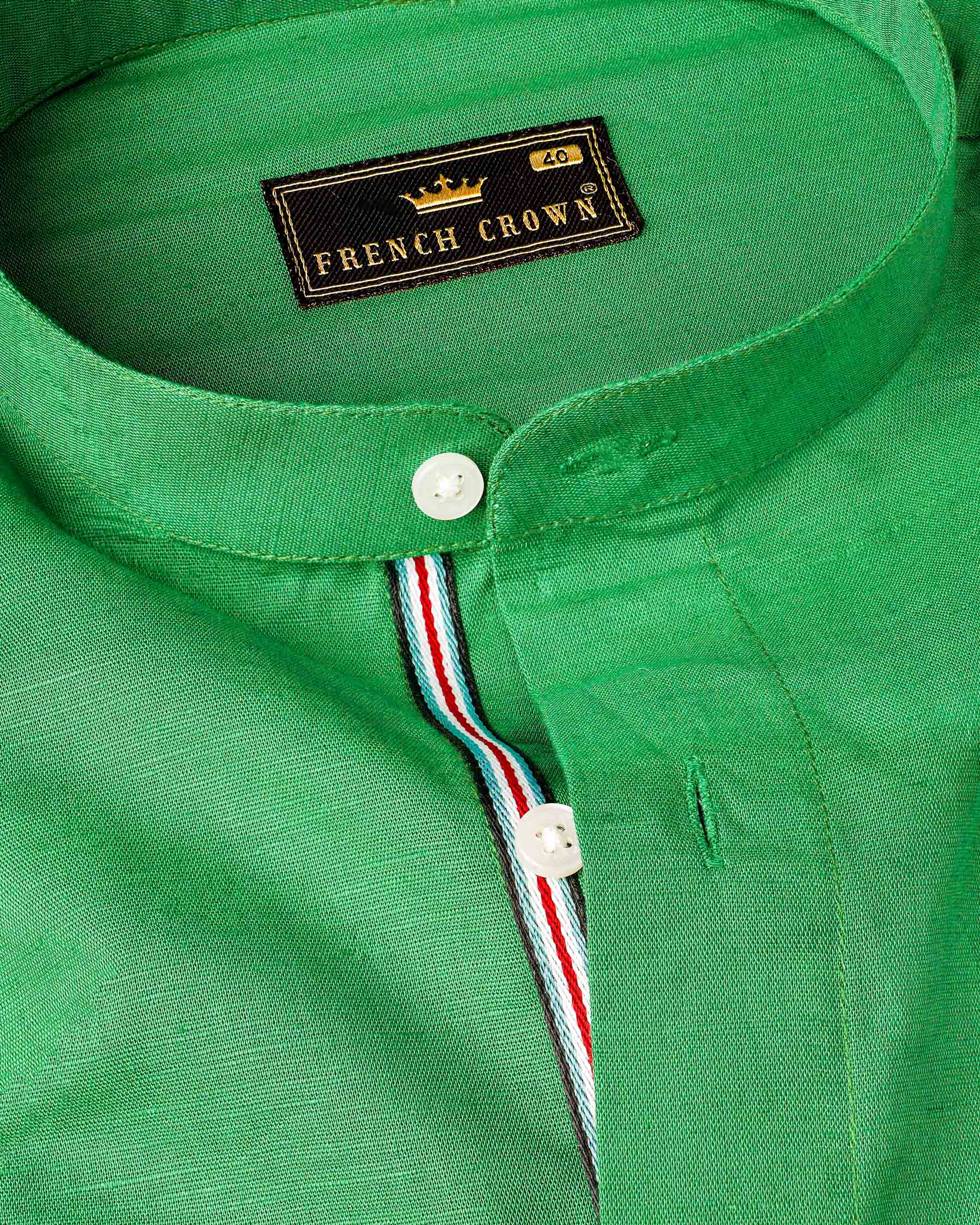 Salem Green Luxurious Linen Mandarin Collar Shirt 7944-M-P-38,7944-M-P-H-38,7944-M-P-39,7944-M-P-H-39,7944-M-P-40,7944-M-P-H-40,7944-M-P-42,7944-M-P-H-42,7944-M-P-44,7944-M-P-H-44,7944-M-P-46,7944-M-P-H-46,7944-M-P-48,7944-M-P-H-48,7944-M-P-50,7944-M-P-H-50,7944-M-P-52,7944-M-P-H-52