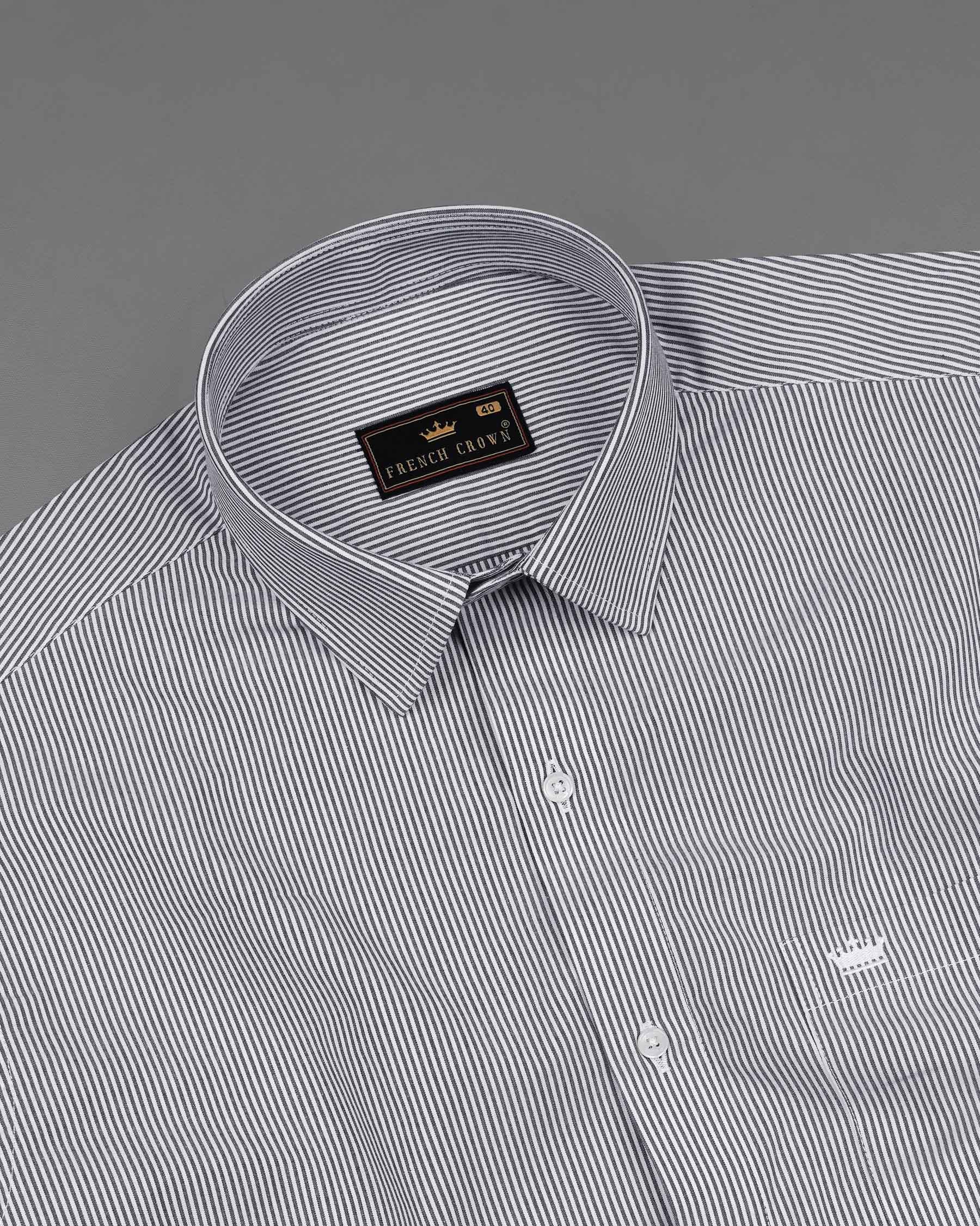 Fedora Gray and White Pin Striped Royal Oxford Shirt 7969-38,7969-H-38,7969-39,7969-H-39,7969-40,7969-H-40,7969-42,7969-H-42,7969-44,7969-H-44,7969-46,7969-H-46,7969-48,7969-H-48,7969-50,7969-H-50,7969-52,7969-H-52