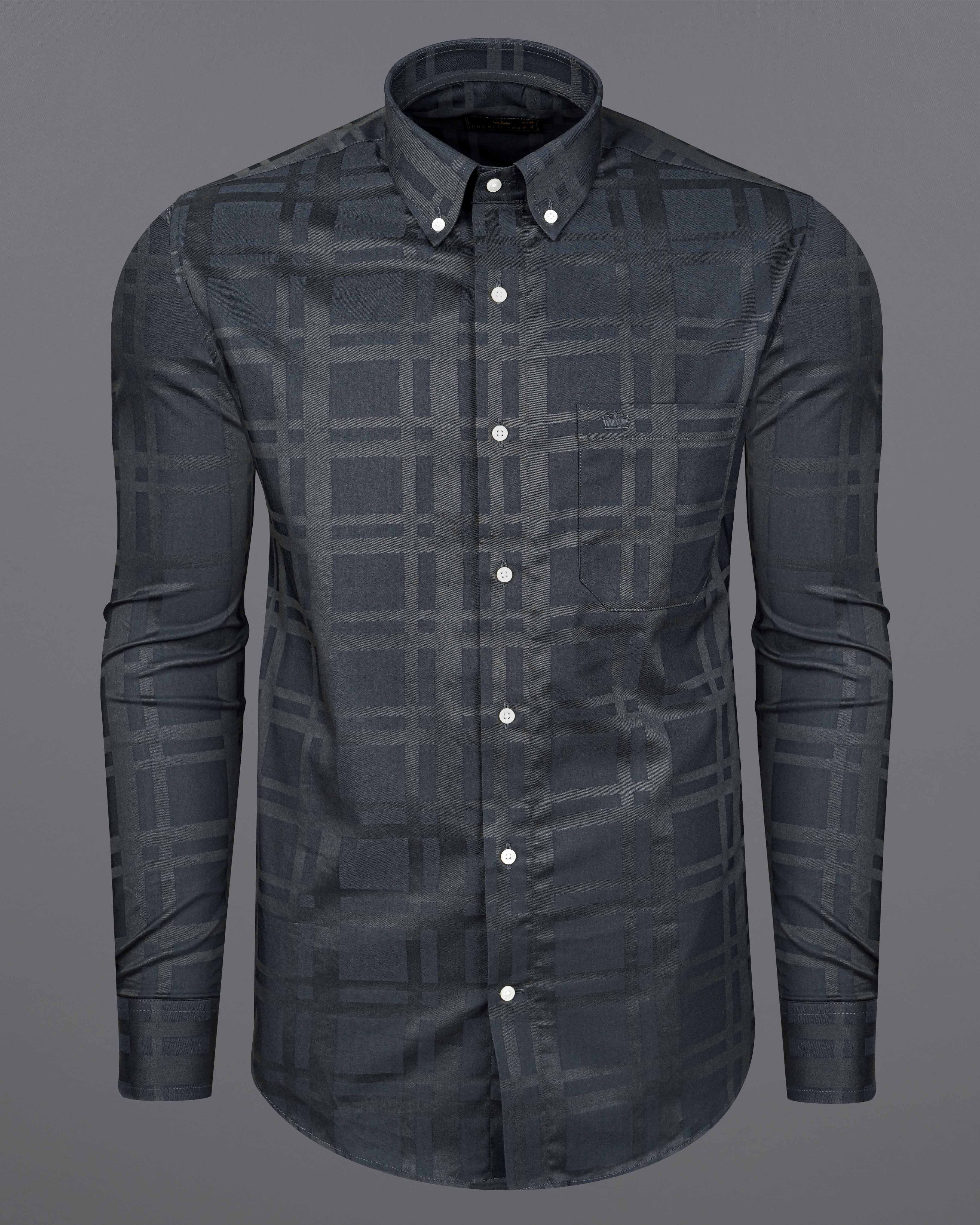 Fuscous Gray 3D Plaid Dobby Textured Premium Giza Cotton Shirt 7975-BD-38,7975-BD-H-38,7975-BD-39,7975-BD-H-39,7975-BD-40,7975-BD-H-40,7975-BD-42,7975-BD-H-42,7975-BD-44,7975-BD-H-44,7975-BD-46,7975-BD-H-46,7975-BD-48,7975-BD-H-48,7975-BD-50,7975-BD-H-50,7975-BD-52,7975-BD-H-52