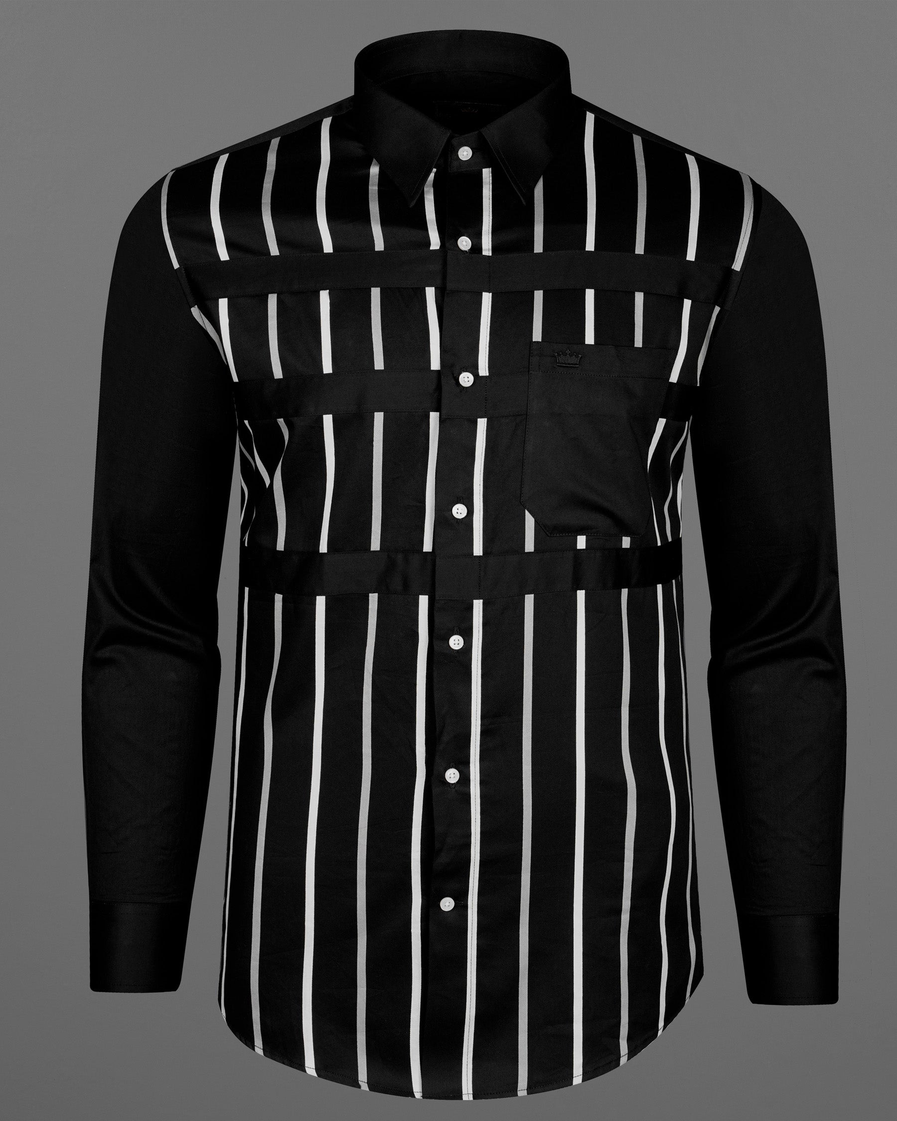 Jade Black With White Striped Designer Shirt 7977-38,7977-H-38,7977-39,7977-H-39,7977-40,7977-H-40,7977-42,7977-H-42,7977-44,7977-H-44,7977-46,7977-H-46,7977-48,7977-H-48,7977-50,7977-H-50,7977-52,7977-H-52