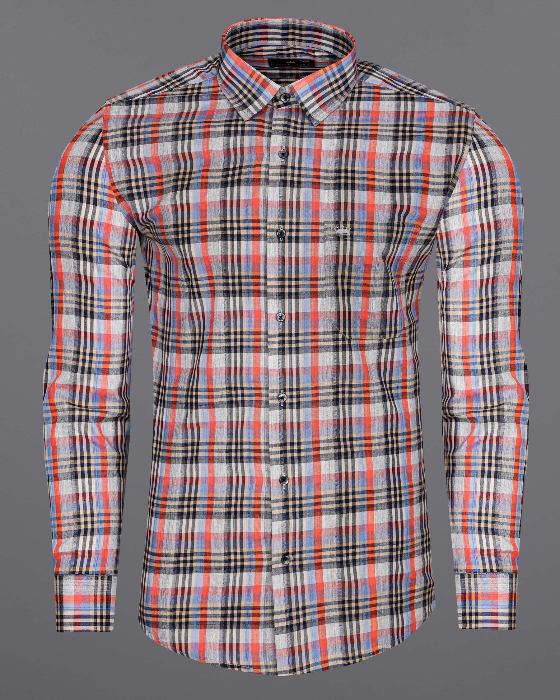 Flame Pea Red and Mirage Navy Blue Plaid Chambray Premium Cotton Shirt 7987-BLK-38,7987-BLK-H-38,7987-BLK-39,7987-BLK-H-39,7987-BLK-40,7987-BLK-H-40,7987-BLK-42,7987-BLK-H-42,7987-BLK-44,7987-BLK-H-44,7987-BLK-46,7987-BLK-H-46,7987-BLK-48,7987-BLK-H-48,7987-BLK-50,7987-BLK-H-50,7987-BLK-52,7987-BLK-H-52